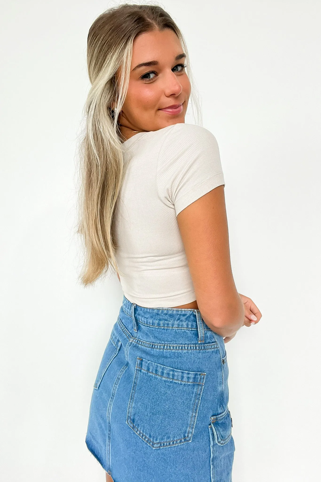 Marisah Ribbed Short Sleeve Top - BACK IN STOCK