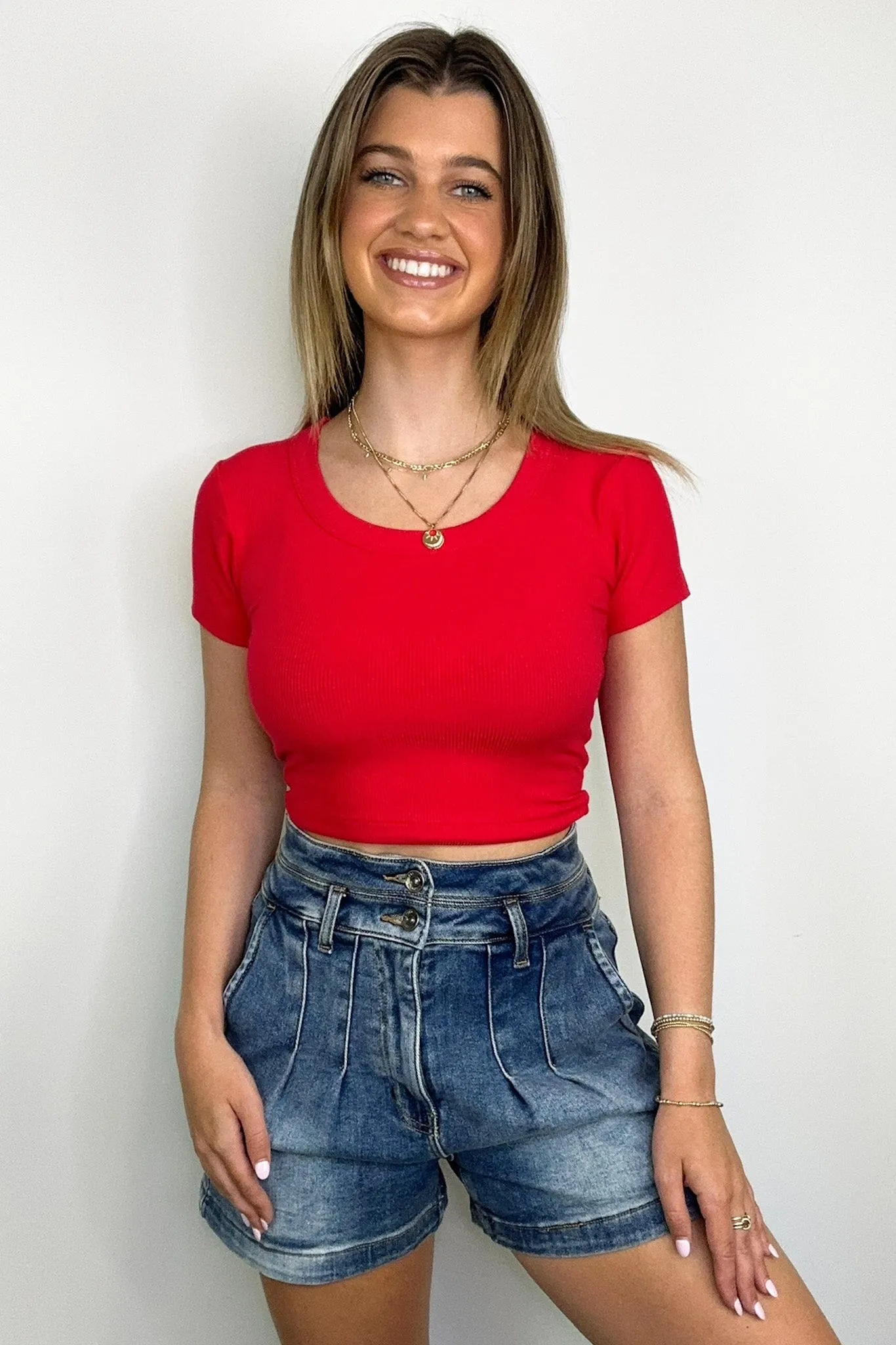 Marisah Ribbed Short Sleeve Top - BACK IN STOCK