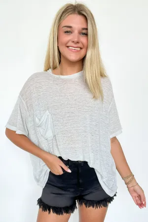 Marisol Burnout Wash Oversized Pocket Top - BACK IN STOCK