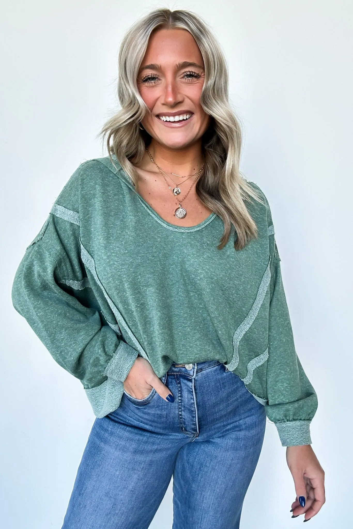 Marleigh Contrast Trim Relaxed Hooded Pullover - BACK IN STOCK