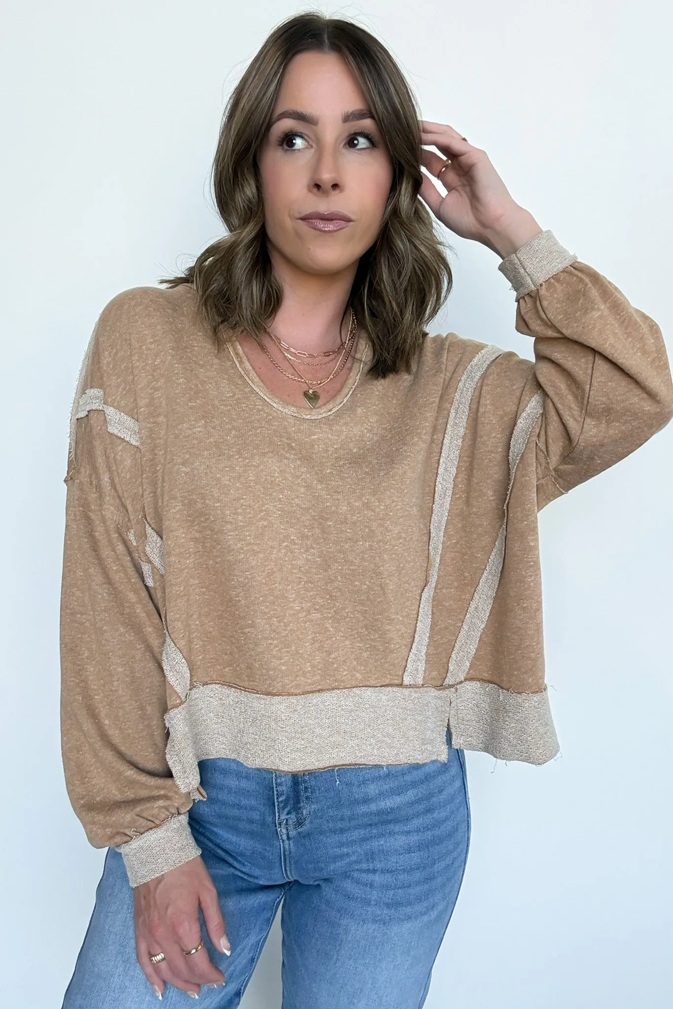 Marleigh Contrast Trim Relaxed Hooded Pullover - BACK IN STOCK