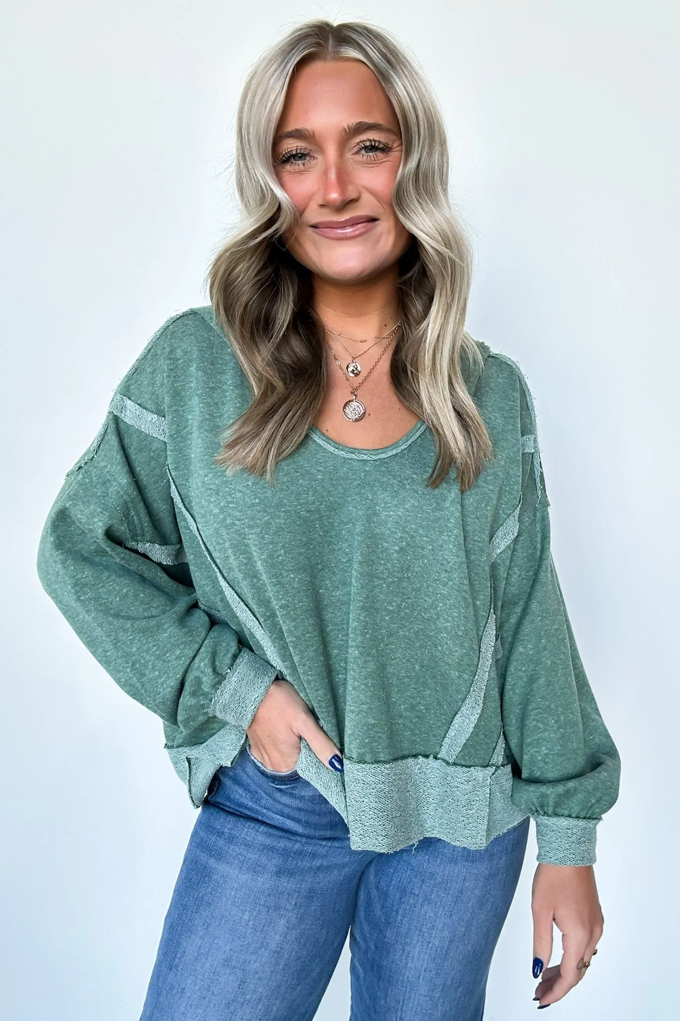 Marleigh Contrast Trim Relaxed Hooded Pullover - BACK IN STOCK