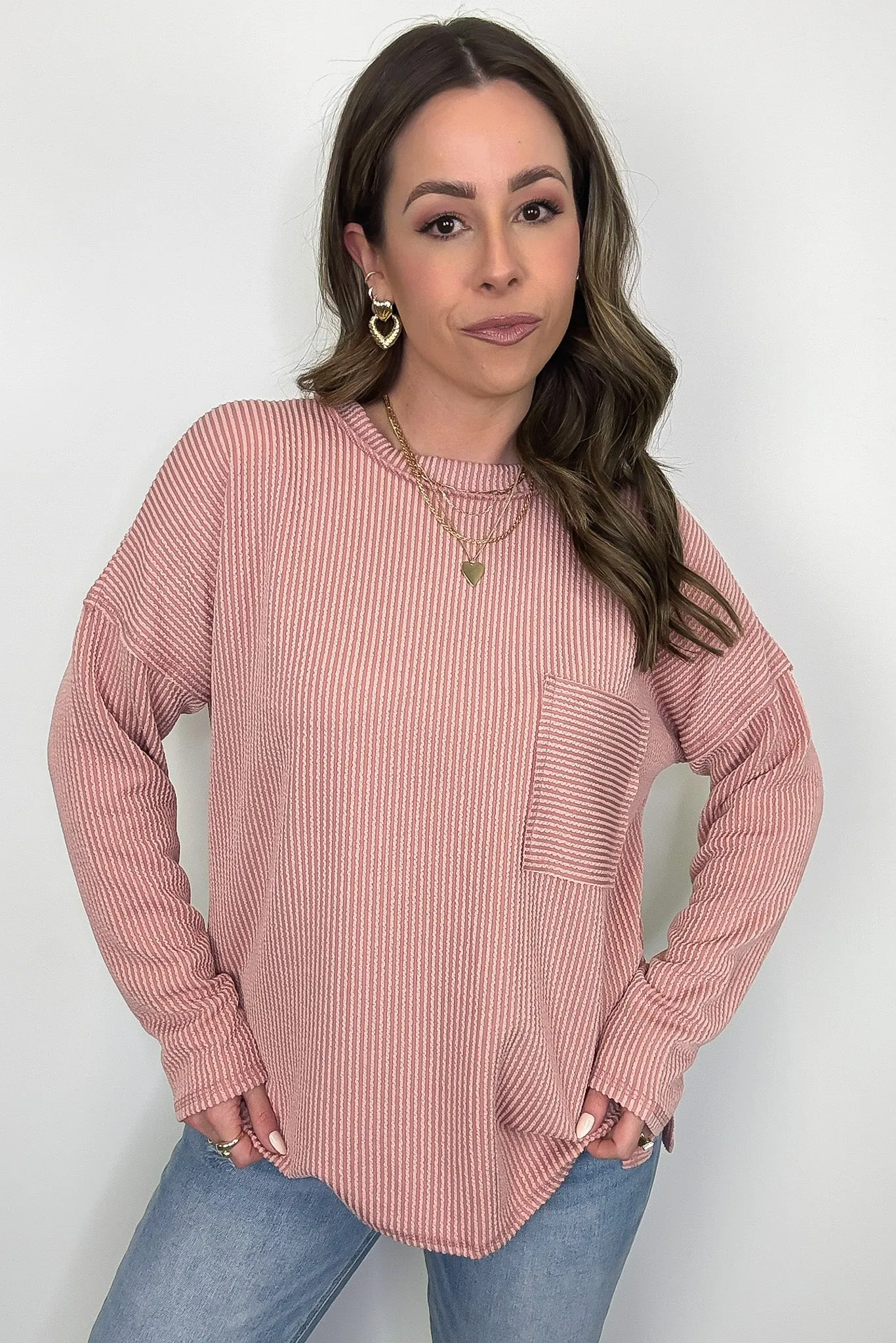 Maryanna Rib Knit Pocket Top