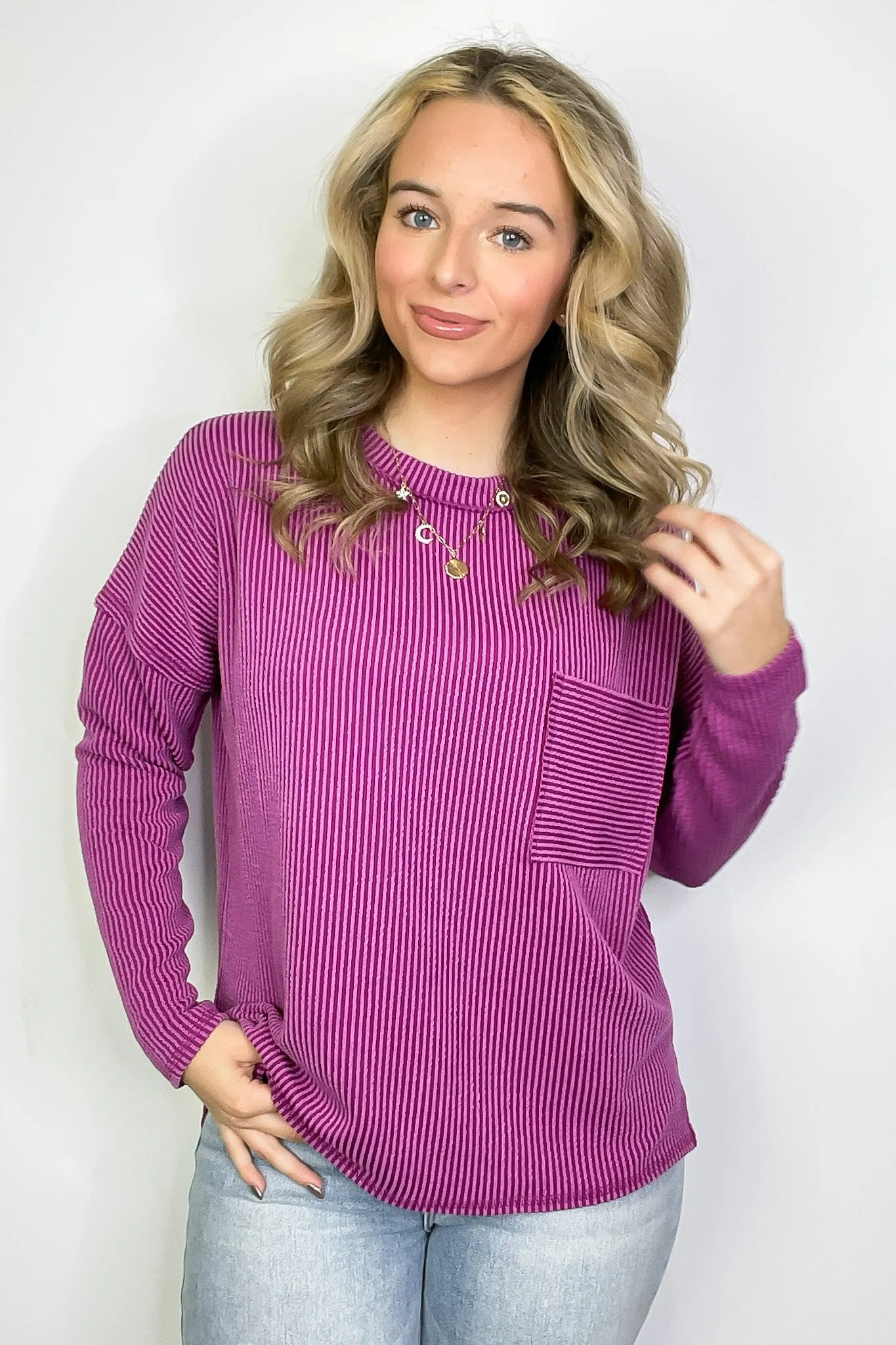 Maryanna Rib Knit Pocket Top
