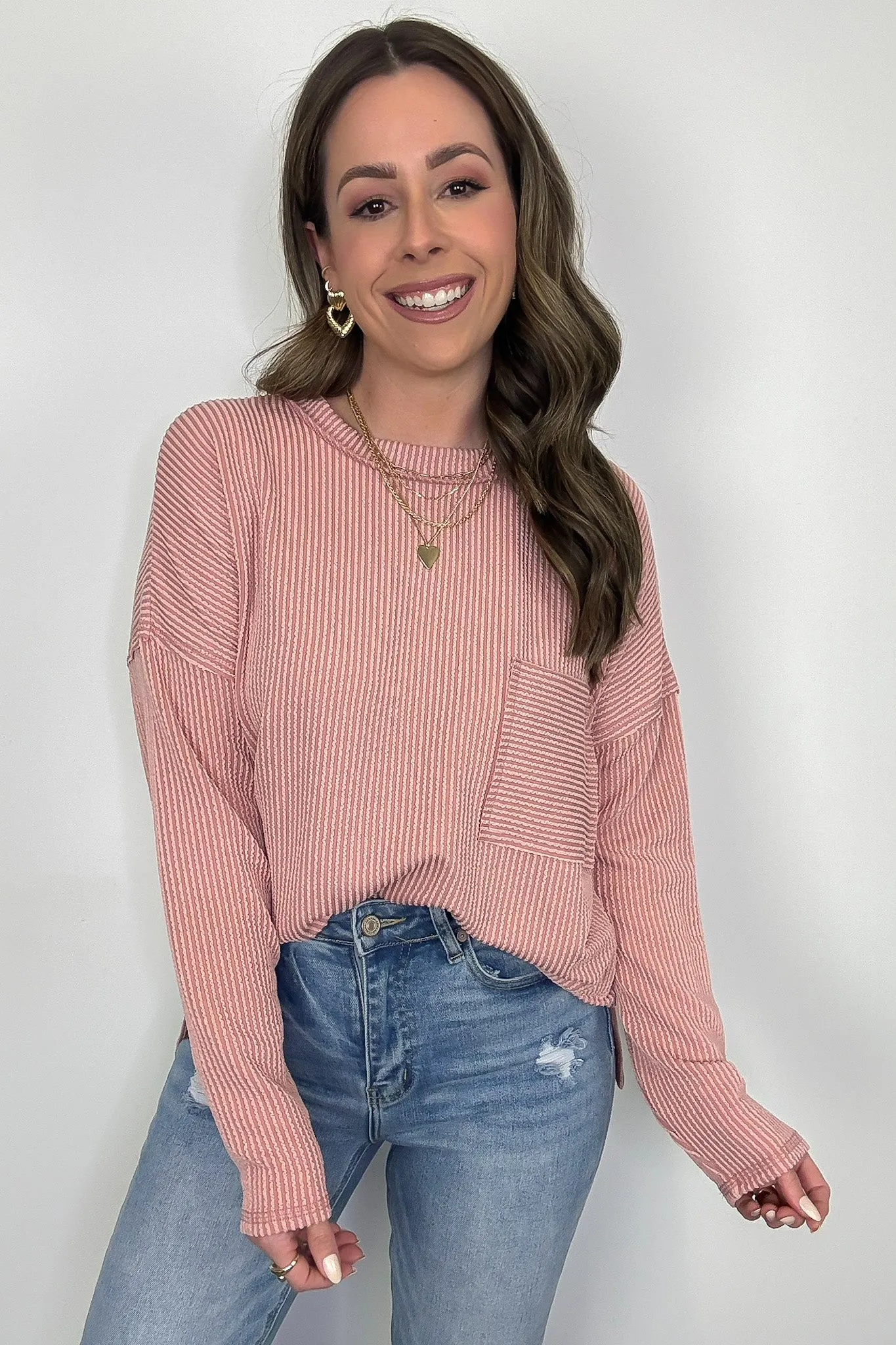 Maryanna Rib Knit Pocket Top