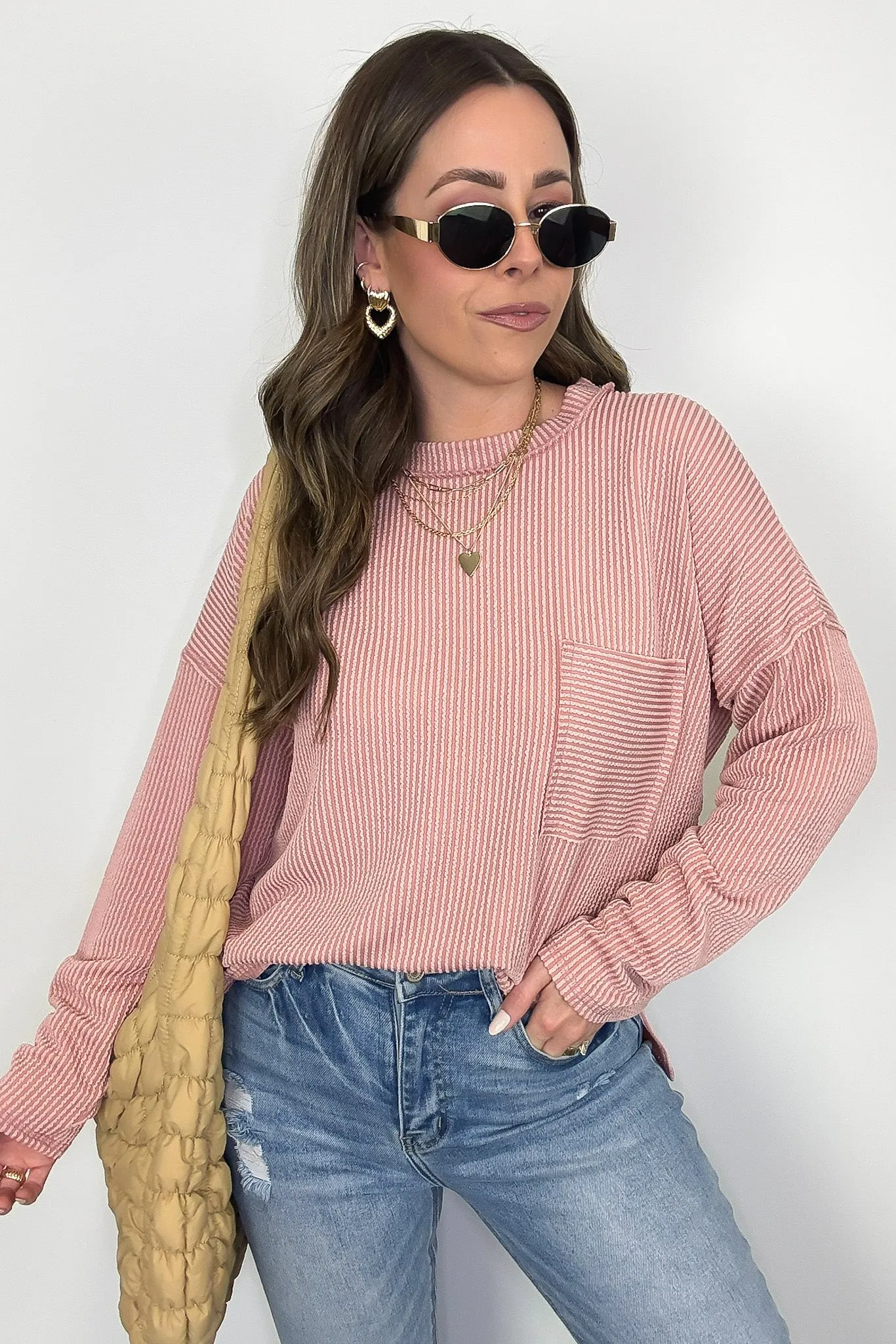 Maryanna Rib Knit Pocket Top