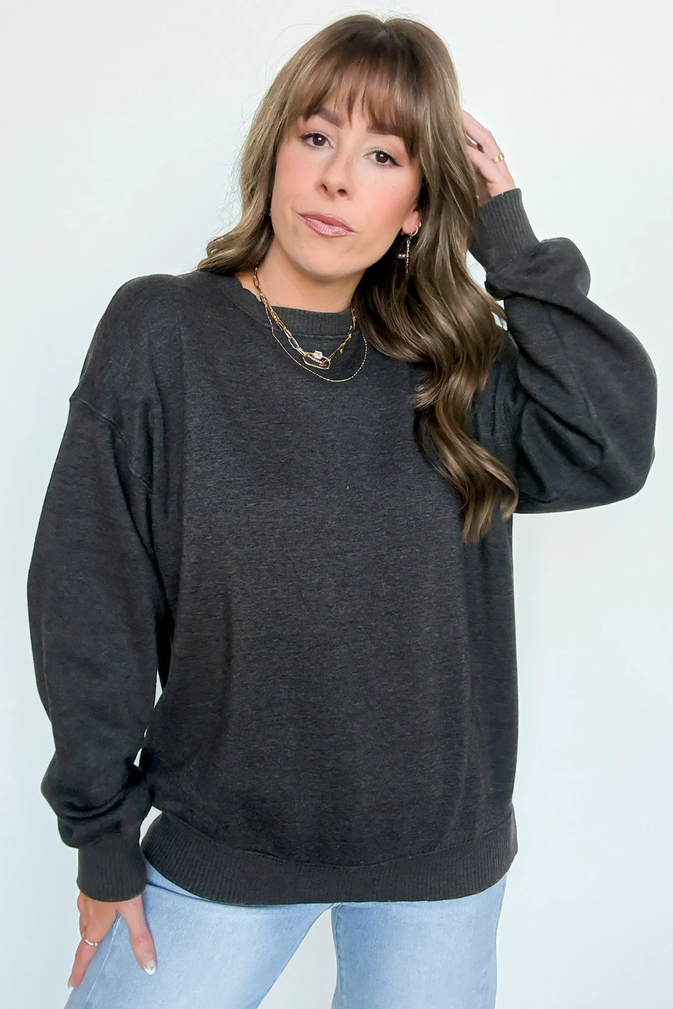 Mellow Mode Acid Wash Relaxed Sweatshirt - BACK IN STOCK