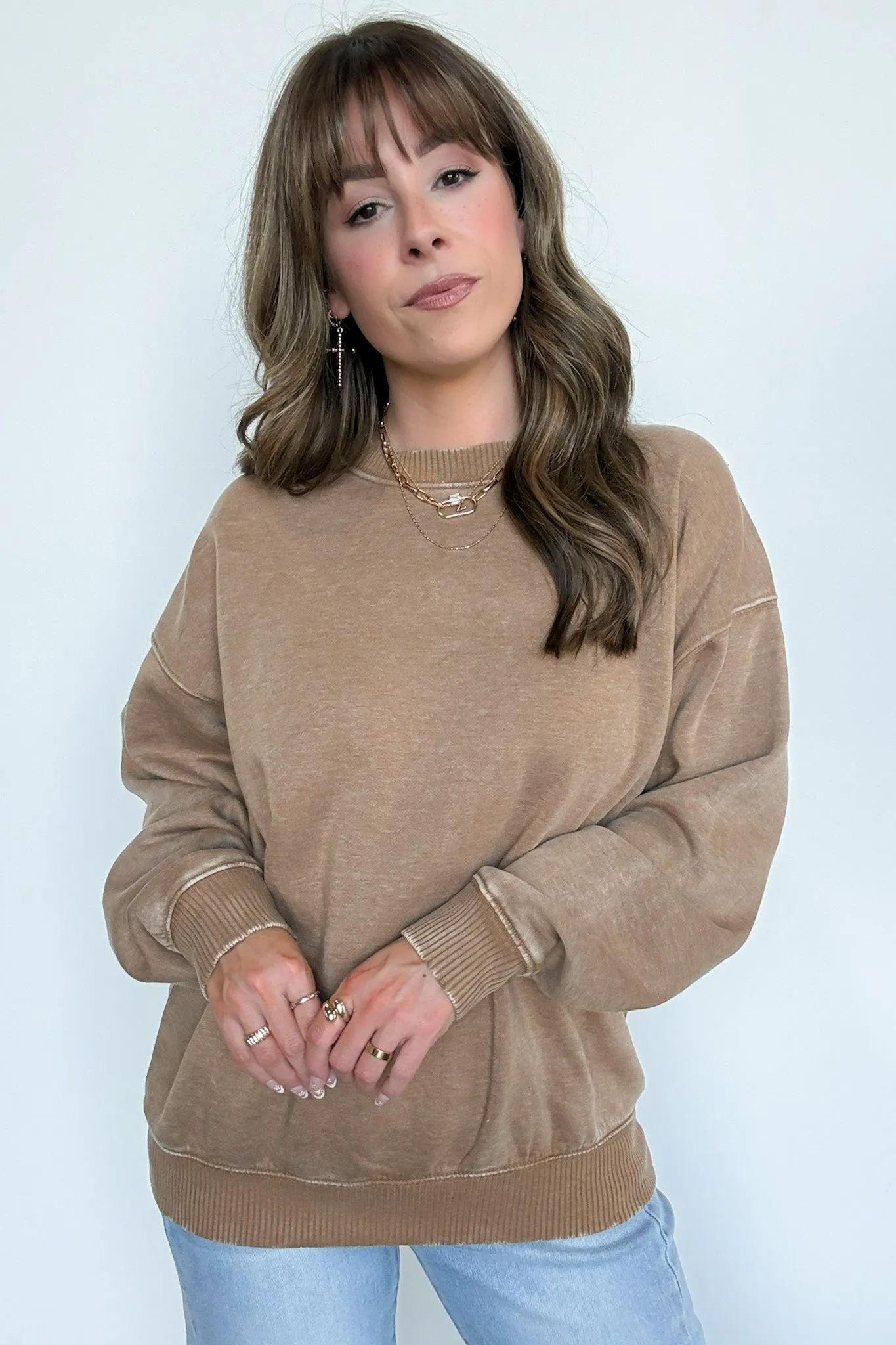 Mellow Mode Acid Wash Relaxed Sweatshirt - BACK IN STOCK