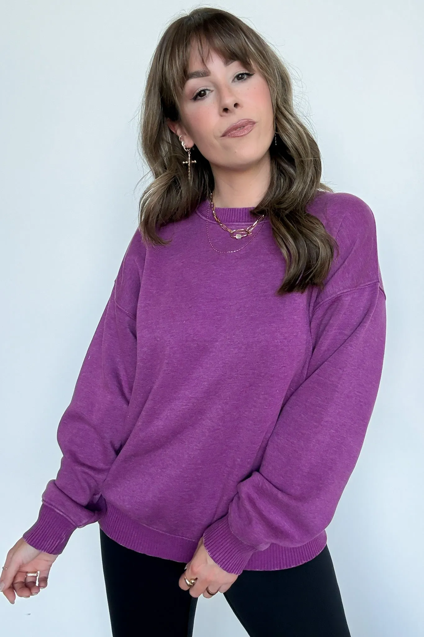 Mellow Mode Acid Wash Relaxed Sweatshirt - BACK IN STOCK