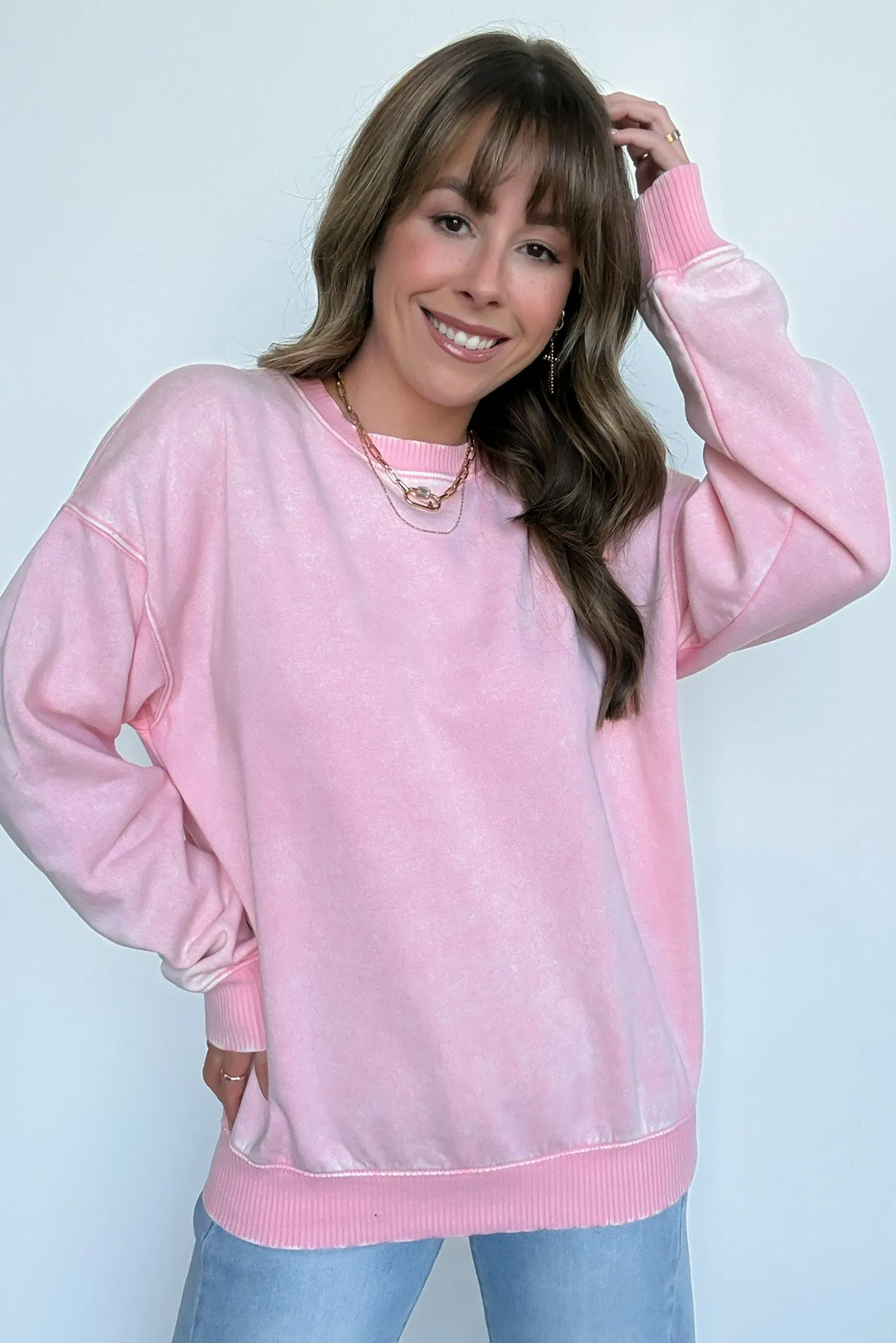 Mellow Mode Acid Wash Relaxed Sweatshirt - BACK IN STOCK