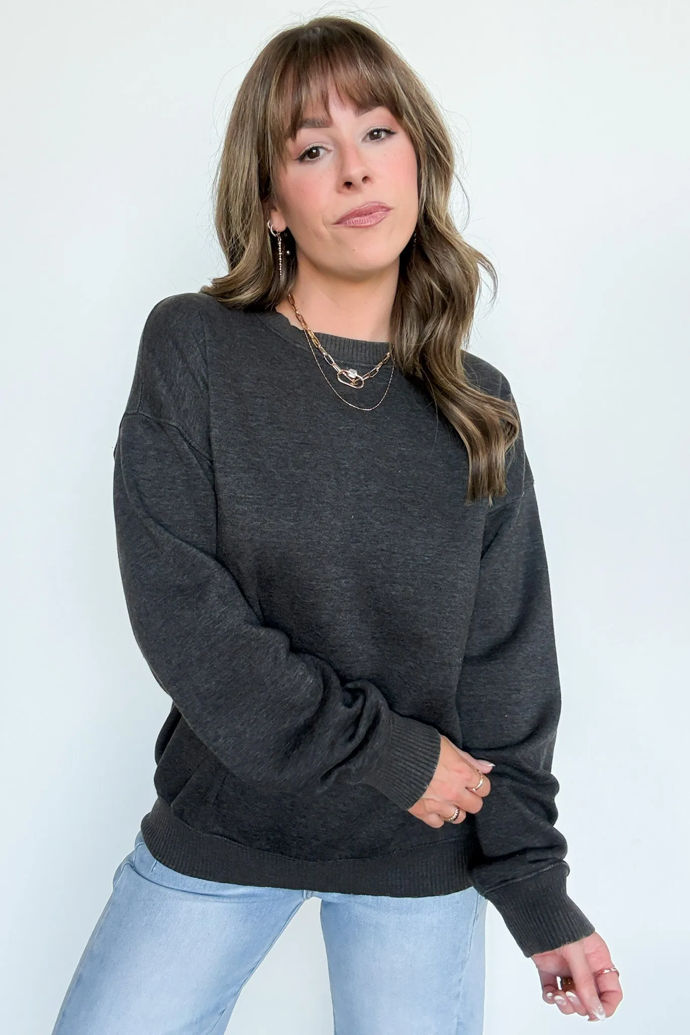 Mellow Mode Acid Wash Relaxed Sweatshirt - BACK IN STOCK