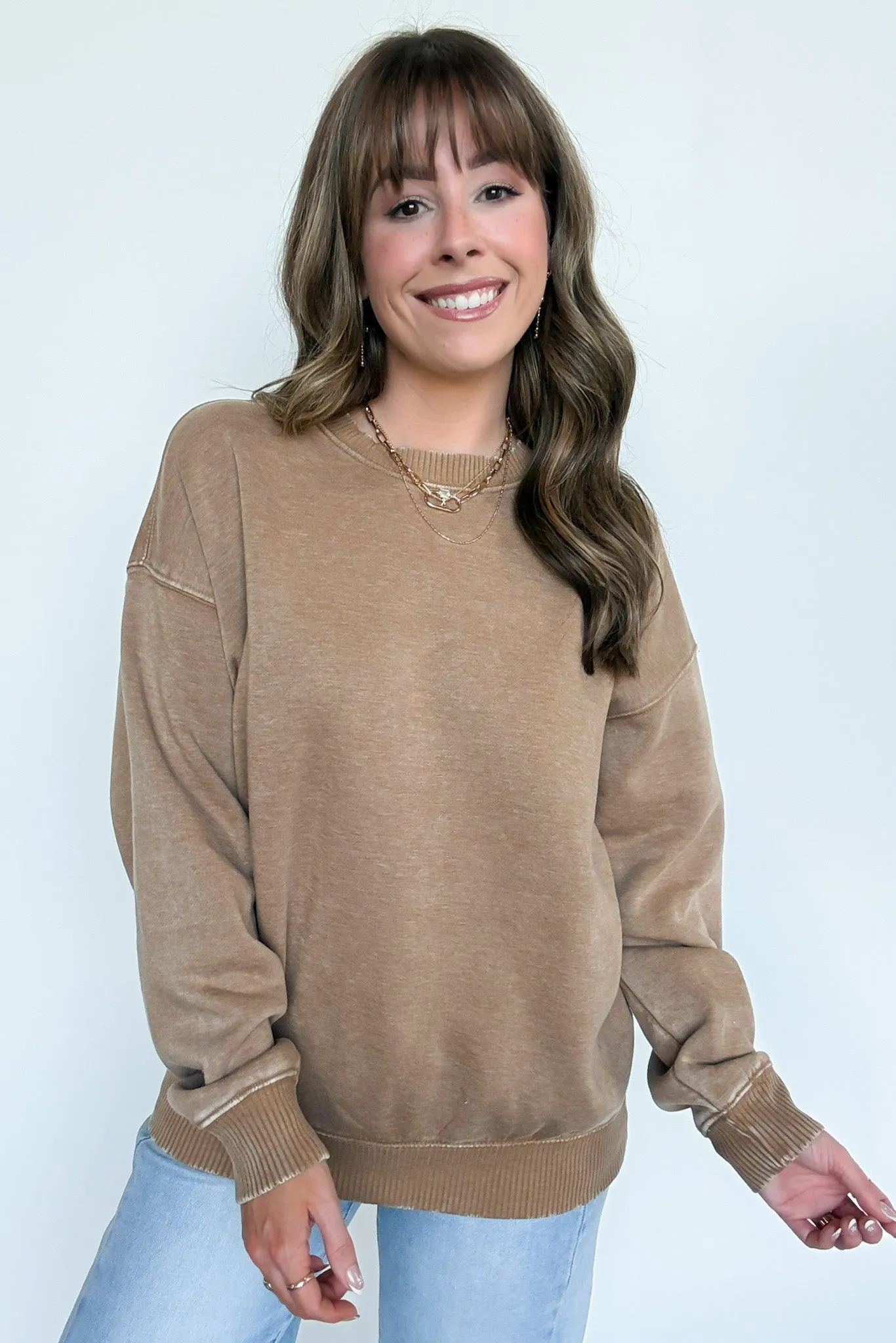 Mellow Mode Acid Wash Relaxed Sweatshirt - BACK IN STOCK