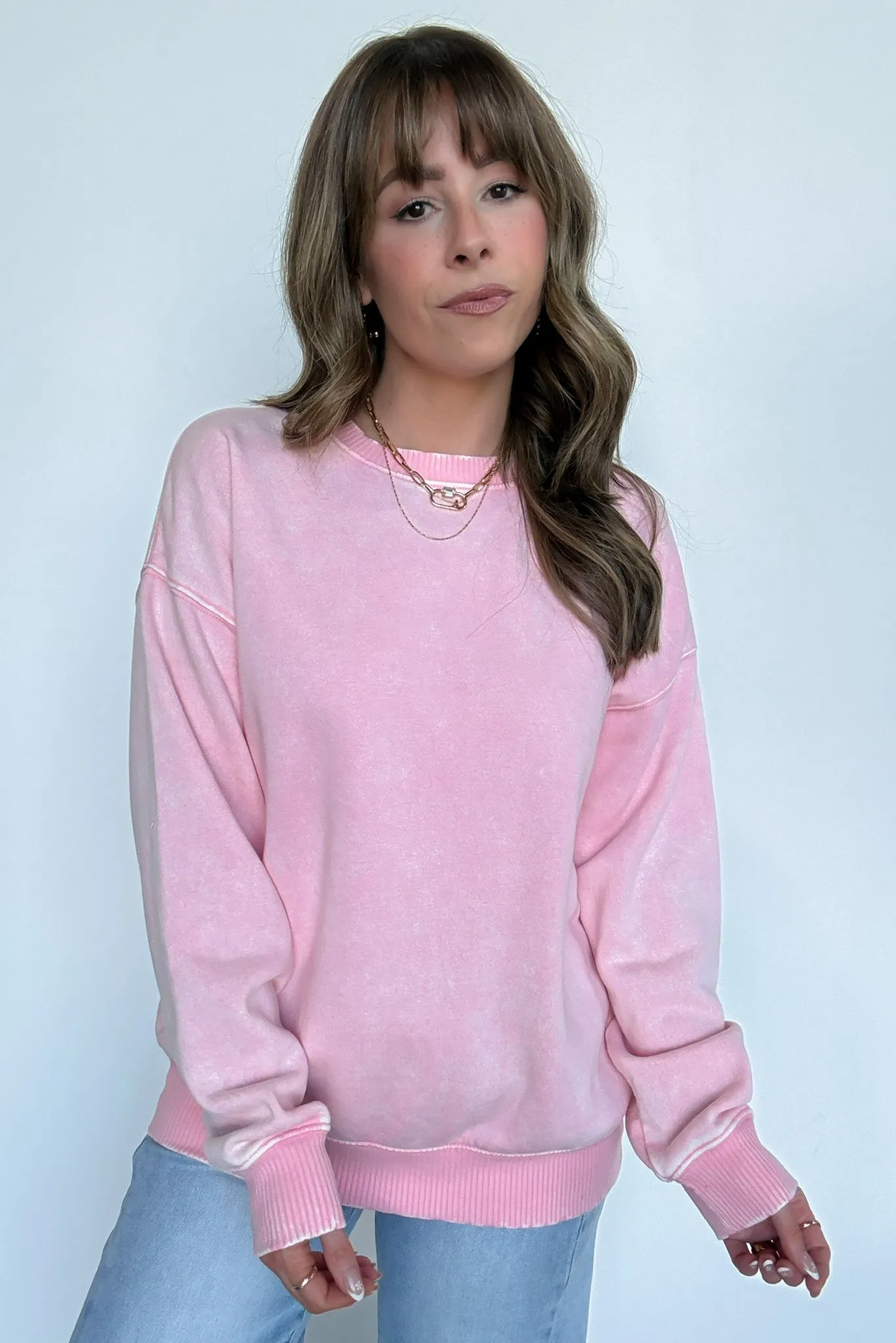 Mellow Mode Acid Wash Relaxed Sweatshirt - BACK IN STOCK