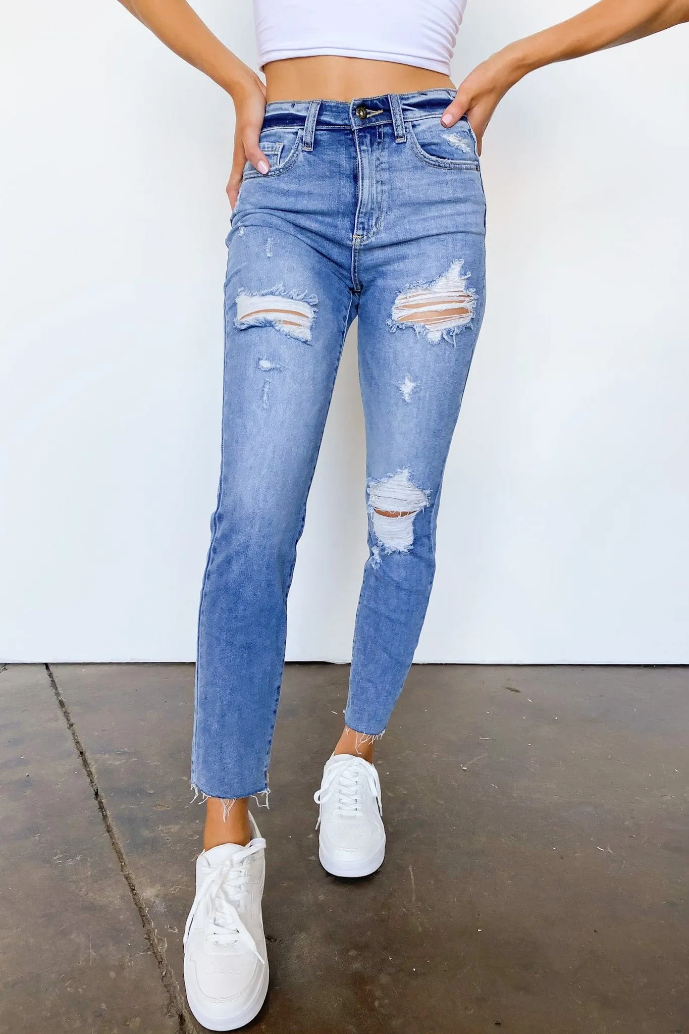 Mereece Vintage High Rise Raw Hem Jeans - FINAL SALE