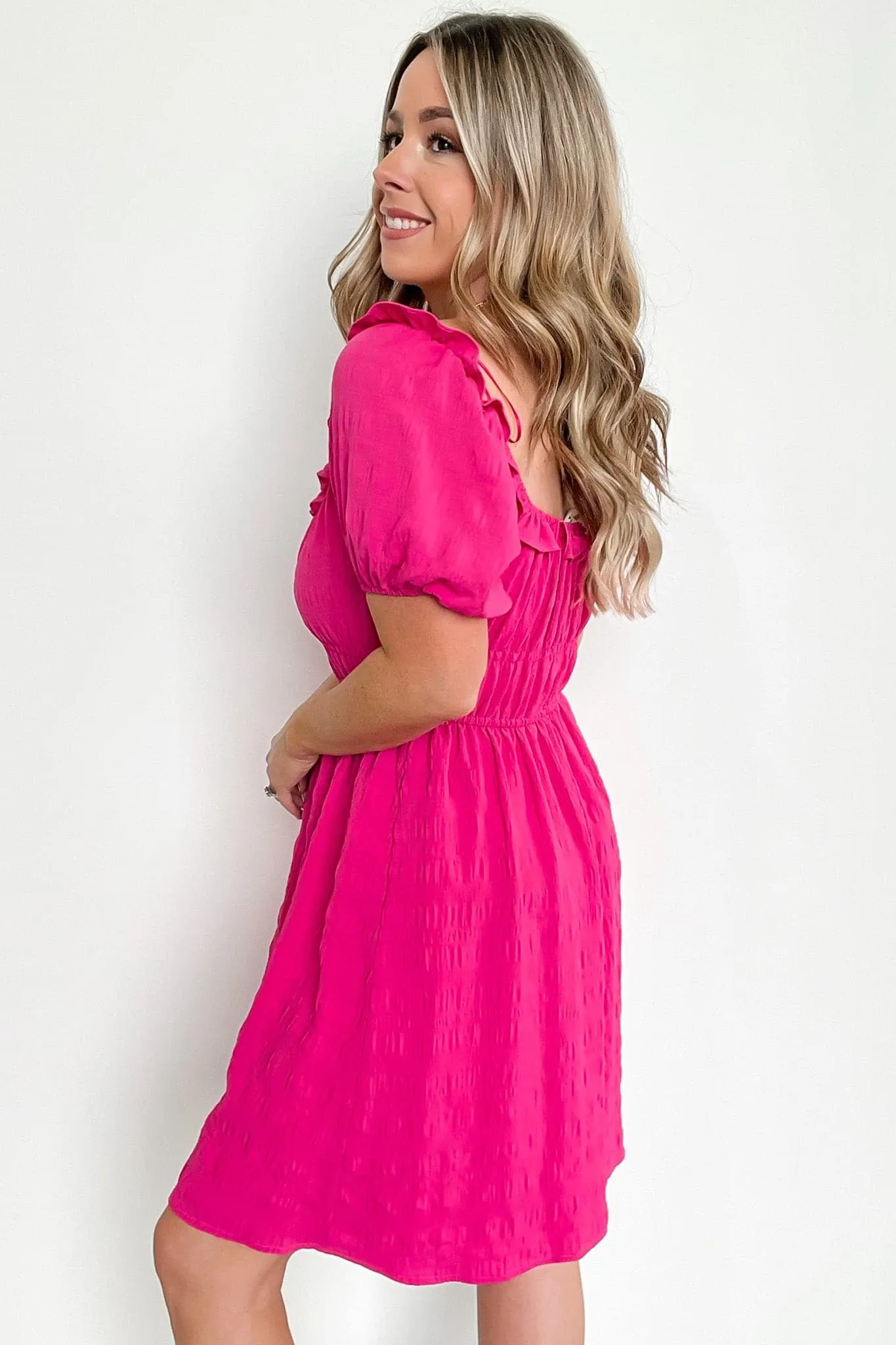 Meren Textured Ruffle Trim Dress - FINAL SALE