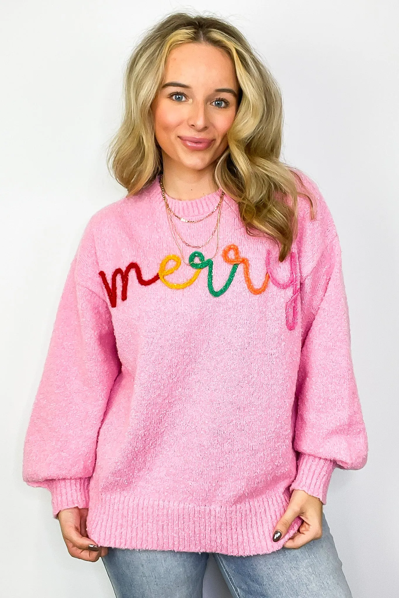 Merry Embroidred Knit Sweater - FINAL SALE