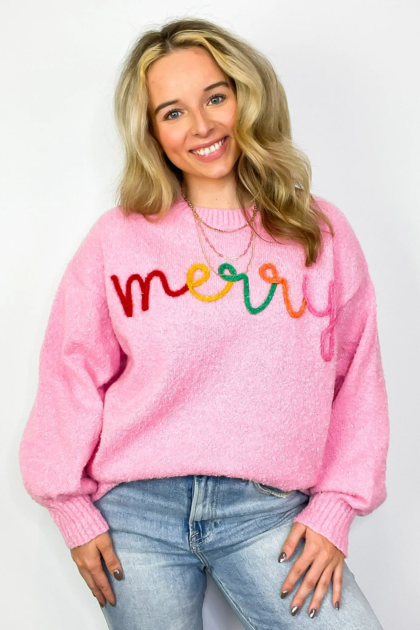 Merry Embroidred Knit Sweater - FINAL SALE