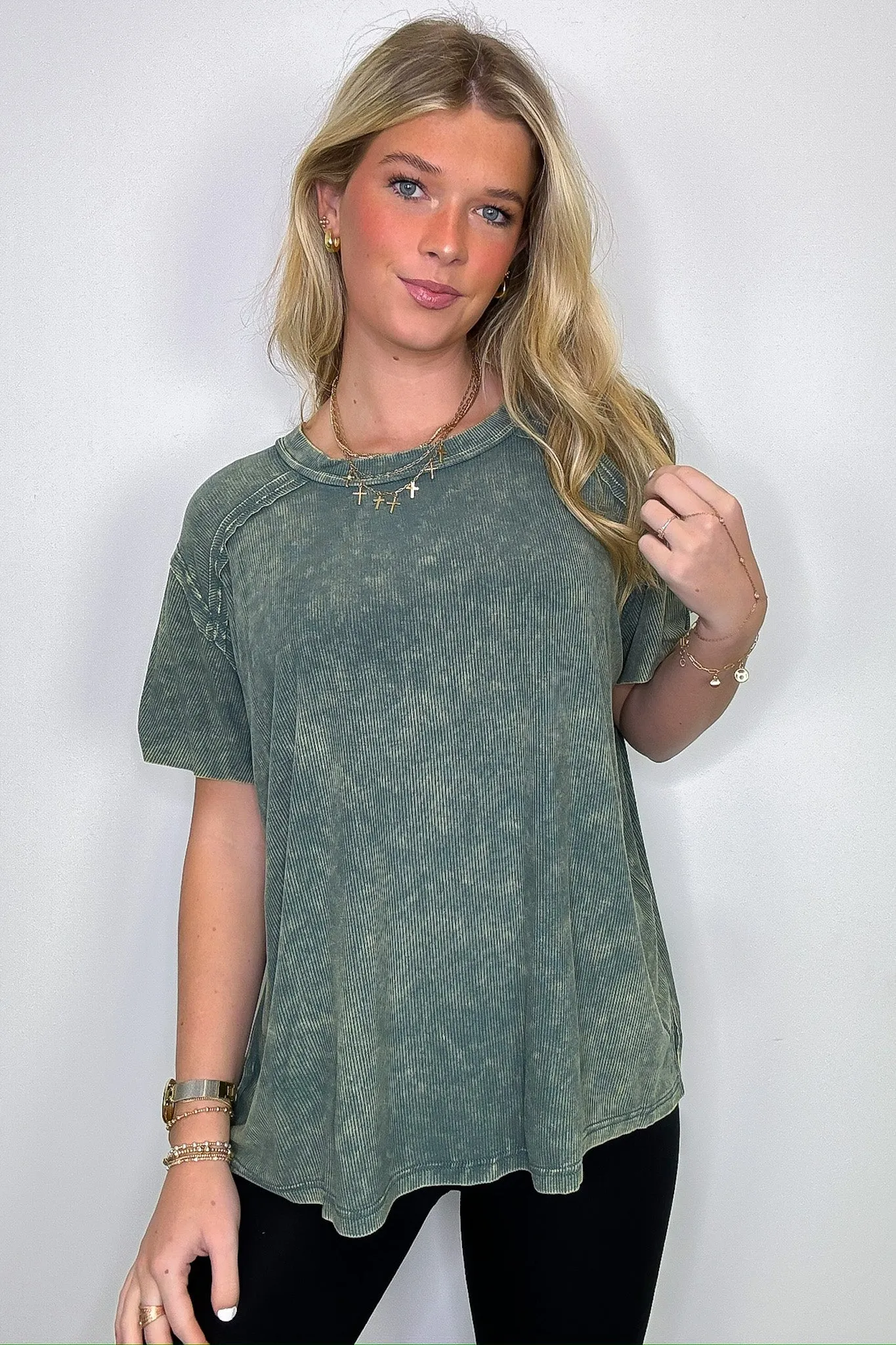 Mirissa Mineral Washed Boat Neck Top - BACK IN STOCK