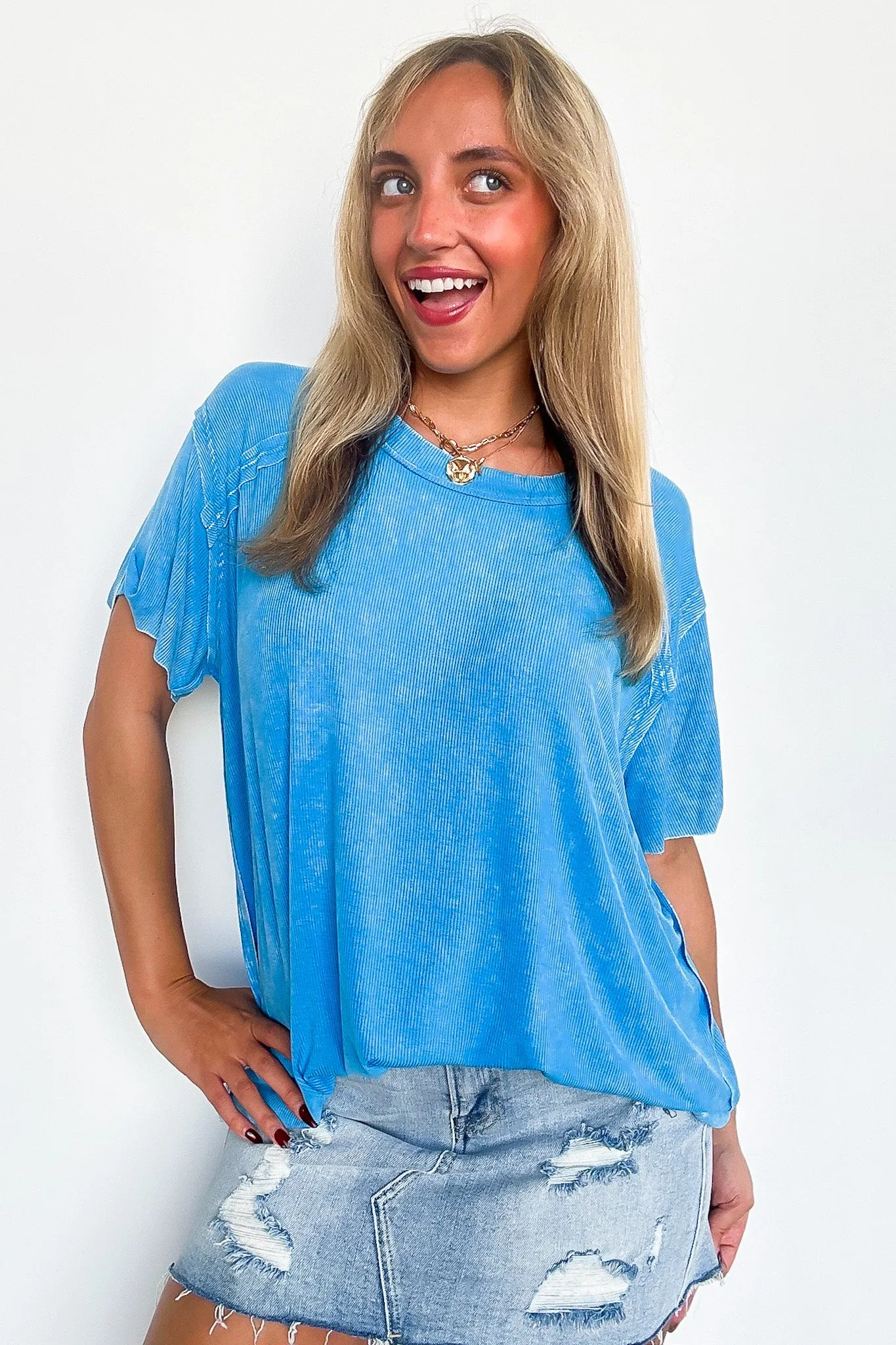 Mirissa Mineral Washed Boat Neck Top - BACK IN STOCK