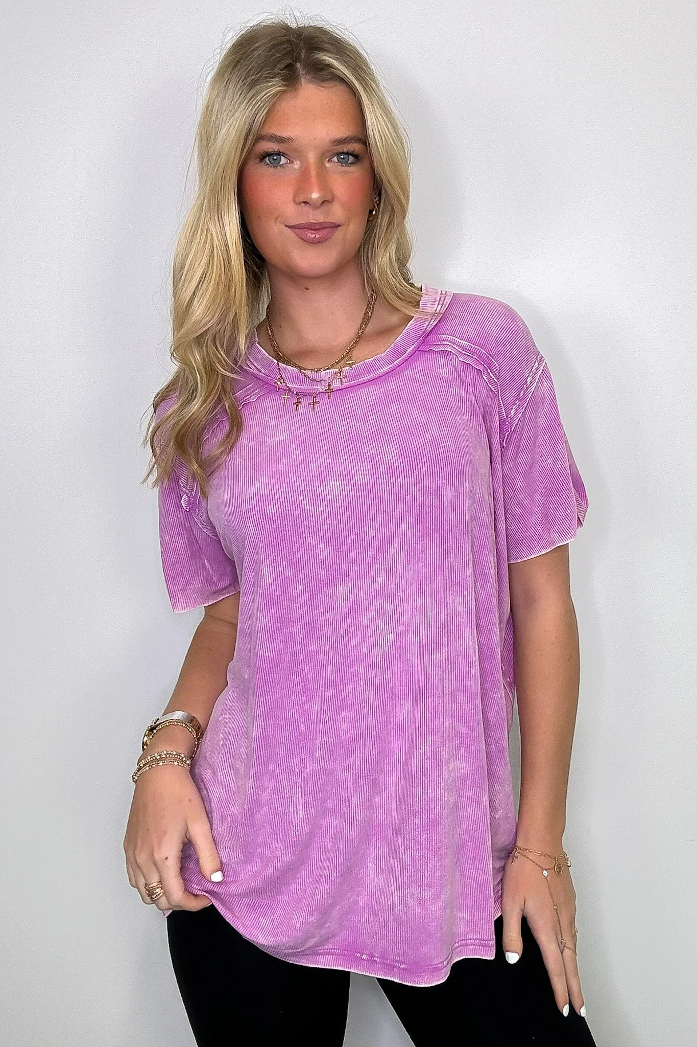 Mirissa Mineral Washed Boat Neck Top - BACK IN STOCK