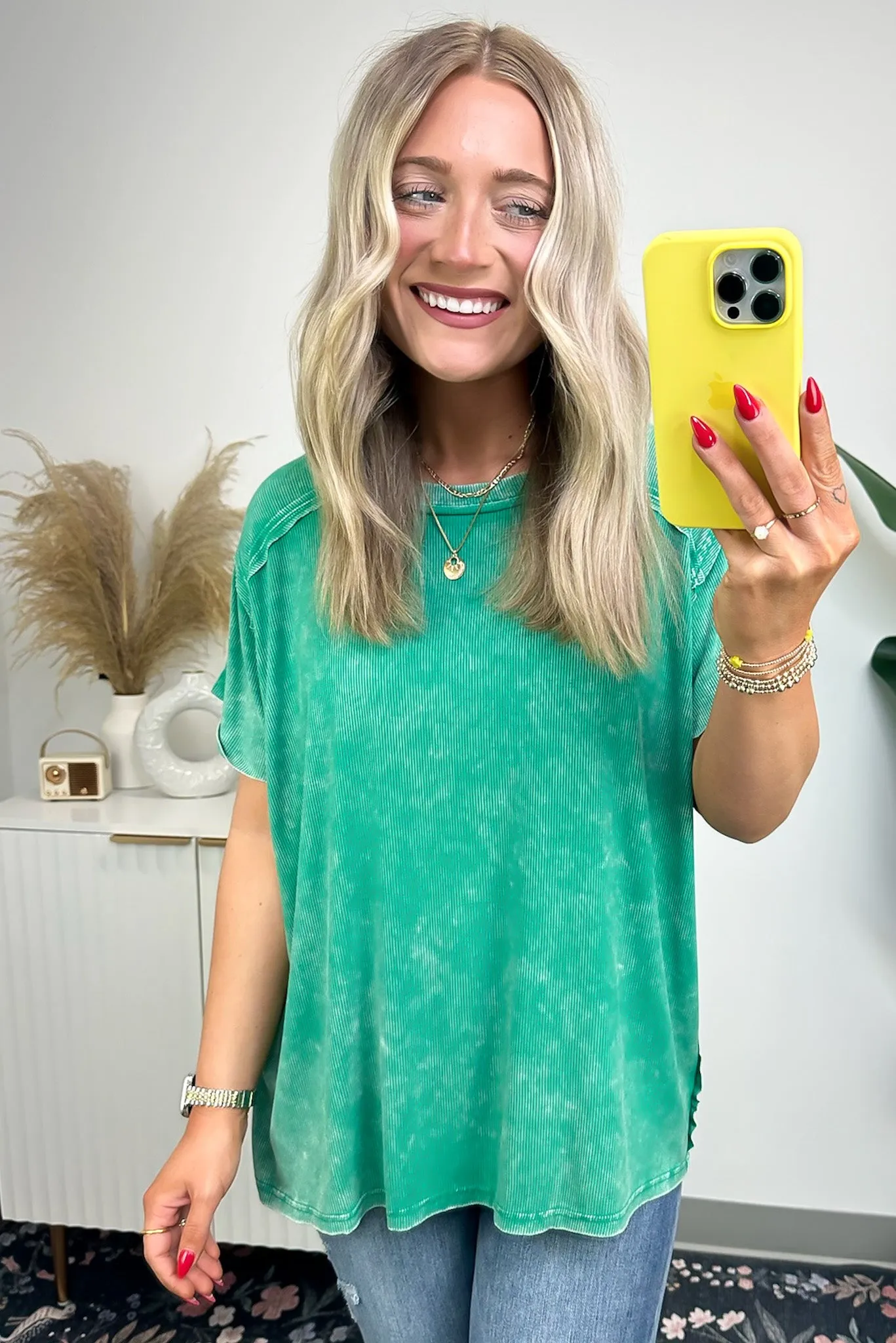 Mirissa Mineral Washed Boat Neck Top - BACK IN STOCK