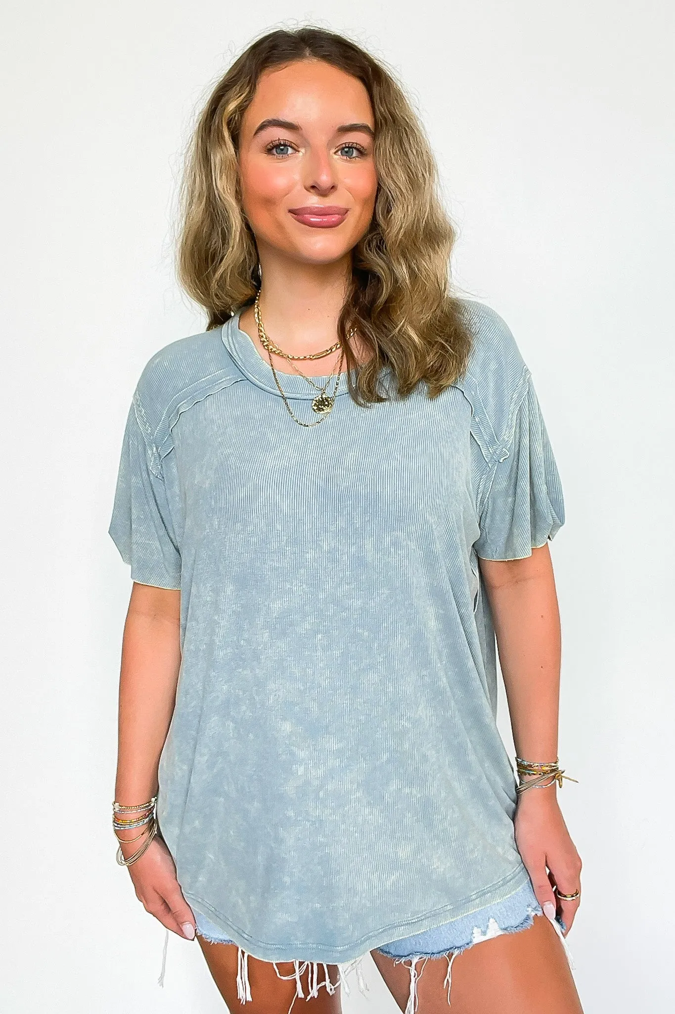 Mirissa Mineral Washed Boat Neck Top - BACK IN STOCK