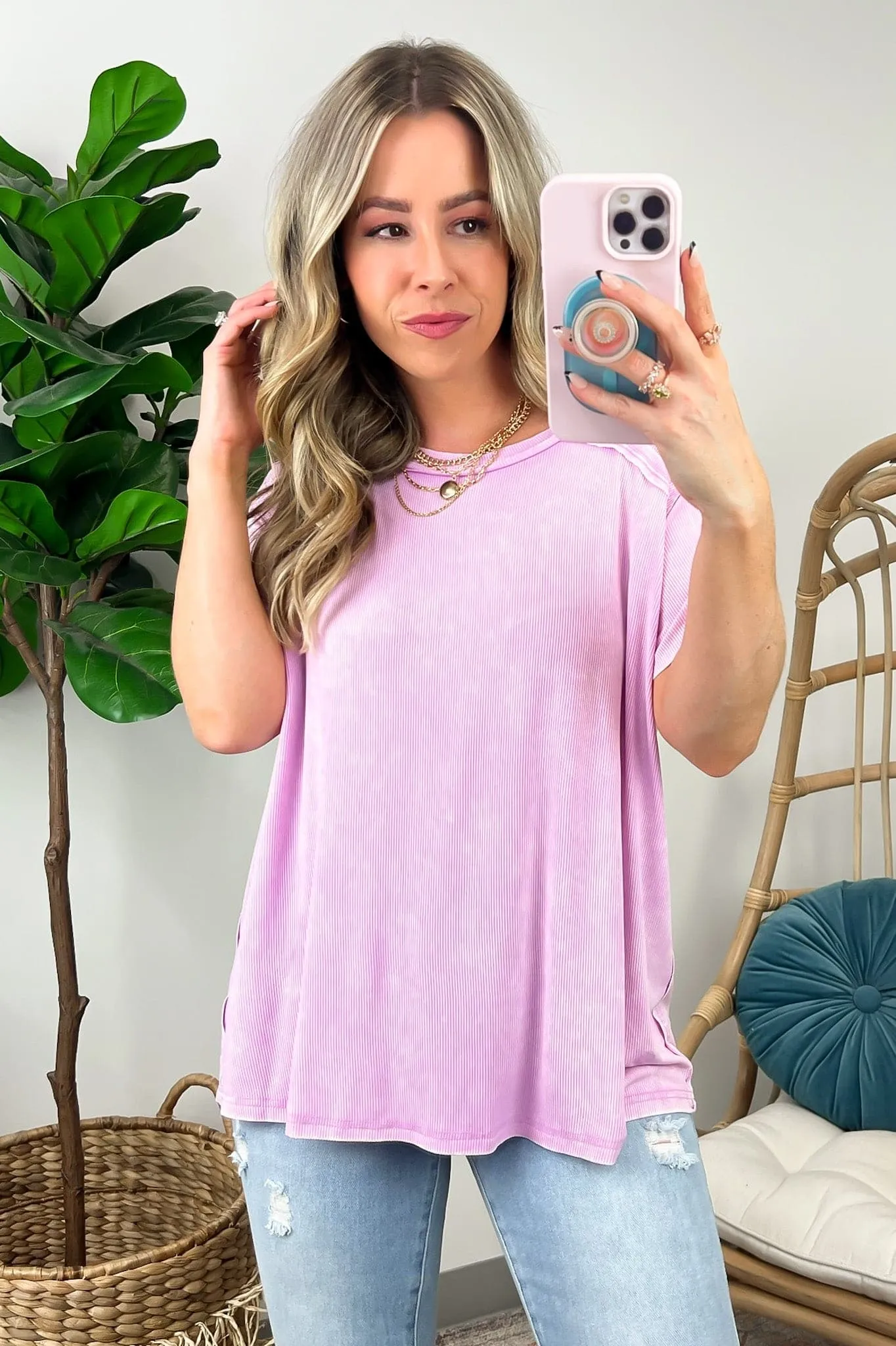 Mirissa Mineral Washed Boat Neck Top - BACK IN STOCK