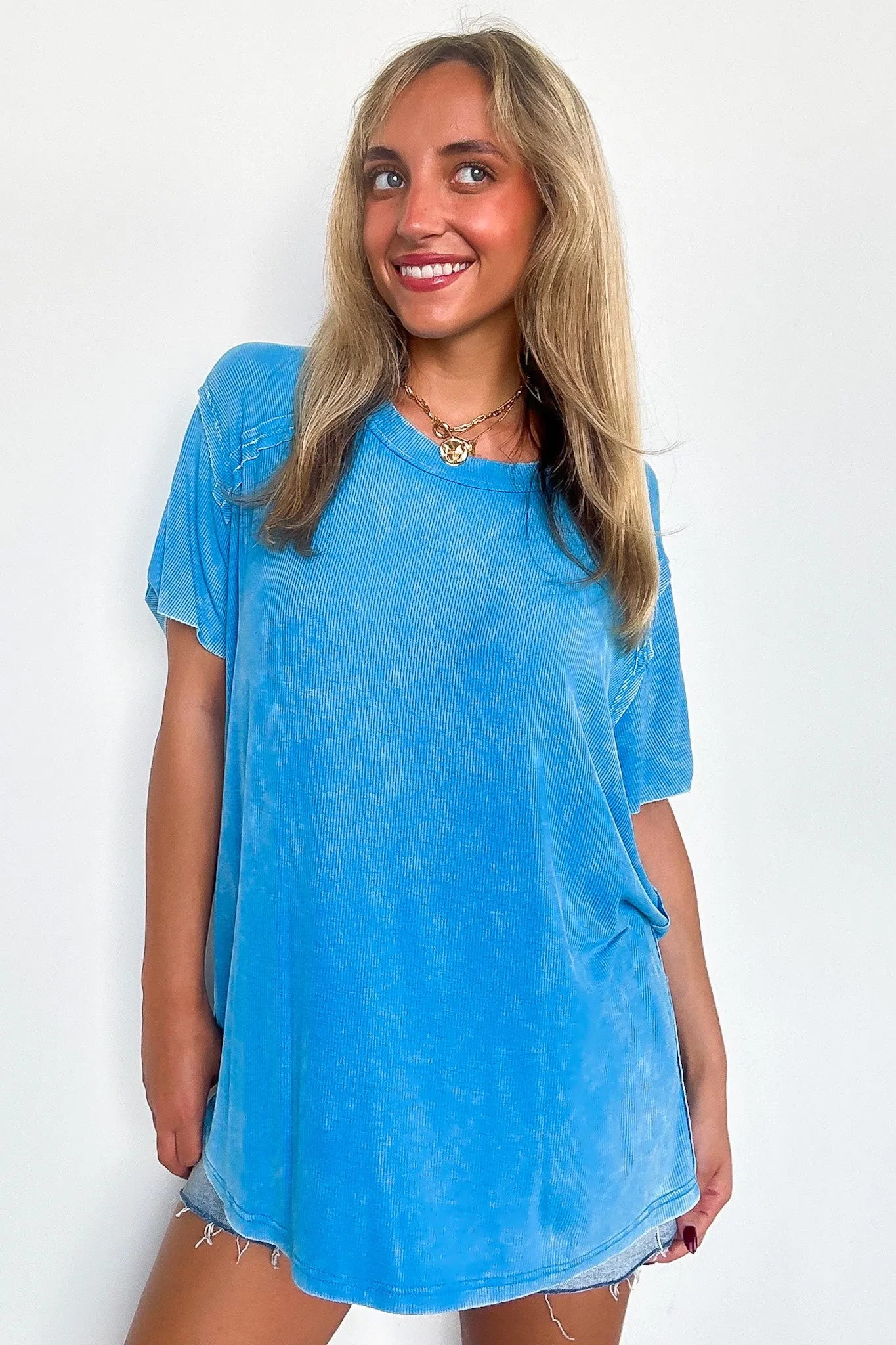 Mirissa Mineral Washed Boat Neck Top - BACK IN STOCK