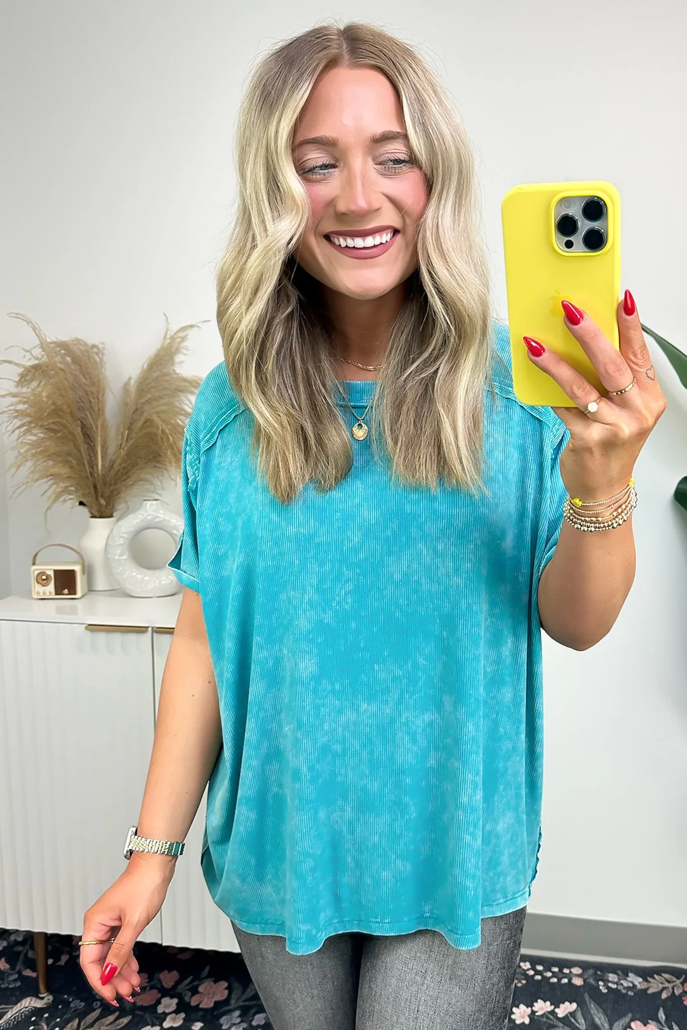 Mirissa Mineral Washed Boat Neck Top - BACK IN STOCK