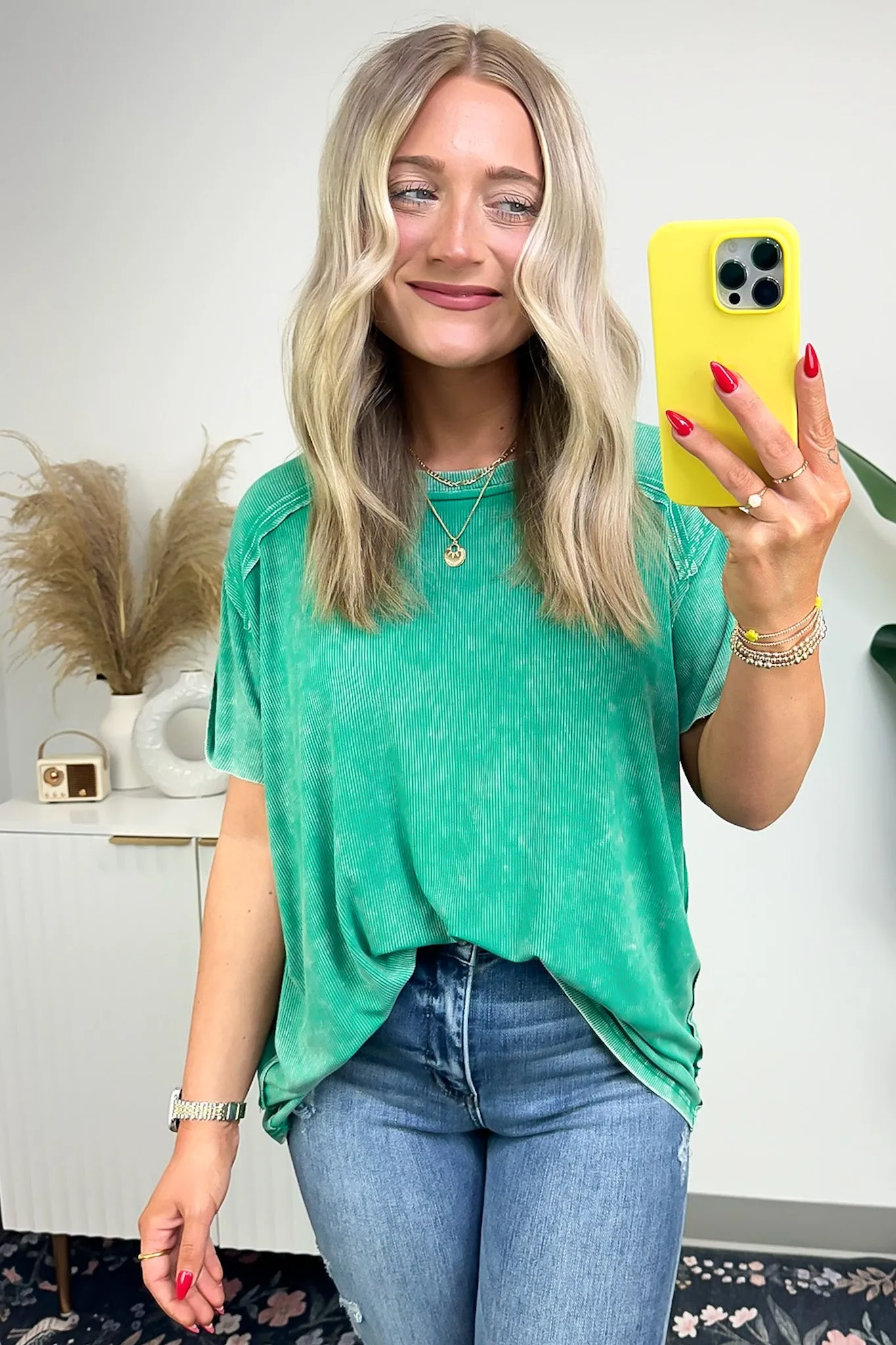 Mirissa Mineral Washed Boat Neck Top - BACK IN STOCK