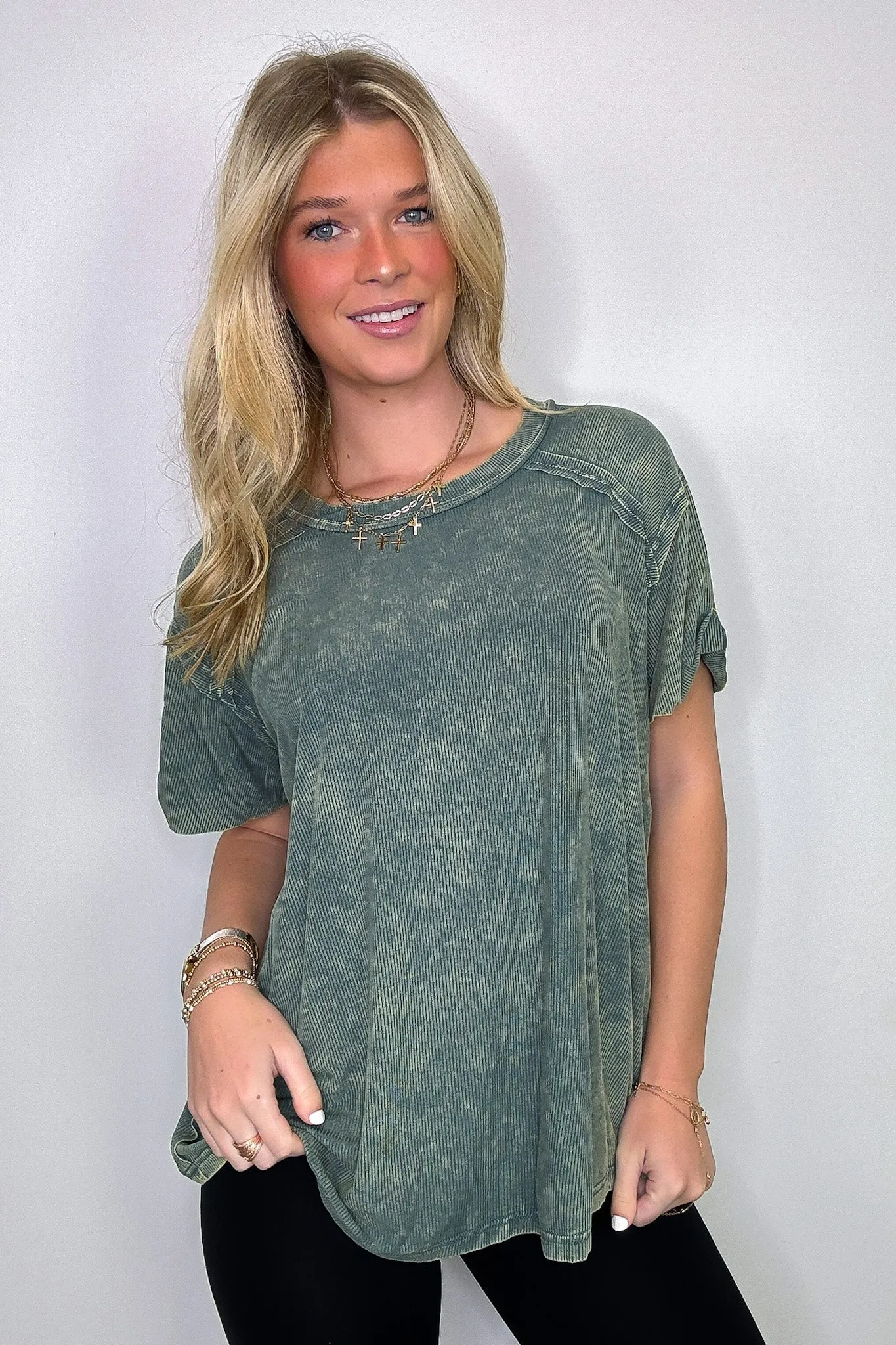 Mirissa Mineral Washed Boat Neck Top - BACK IN STOCK