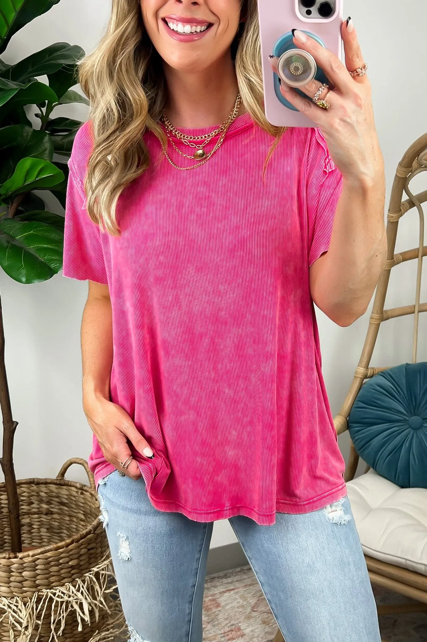 Mirissa Mineral Washed Boat Neck Top - BACK IN STOCK