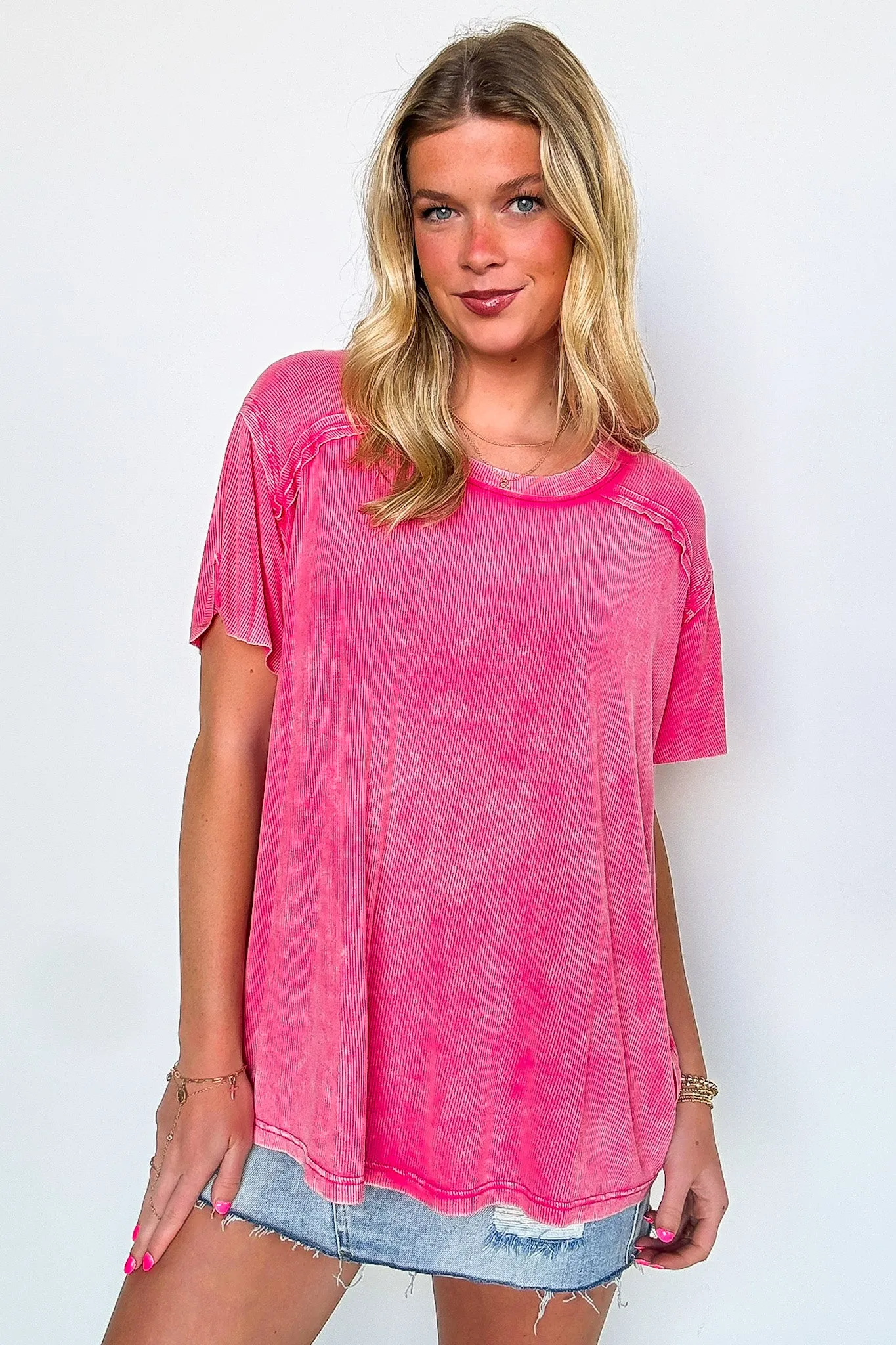 Mirissa Mineral Washed Boat Neck Top - BACK IN STOCK