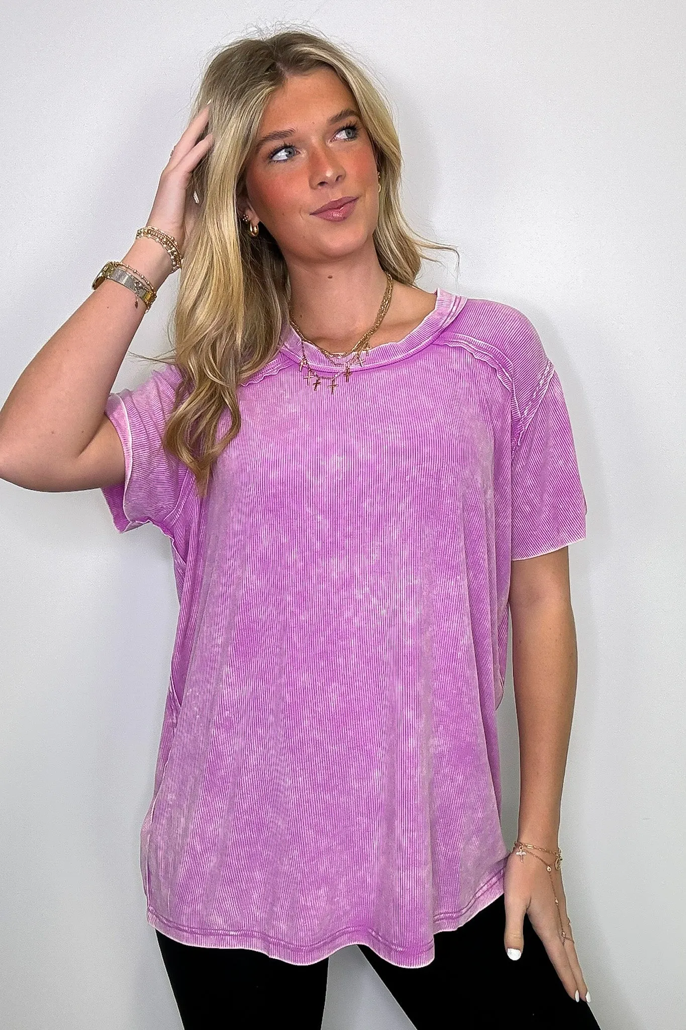 Mirissa Mineral Washed Boat Neck Top - BACK IN STOCK