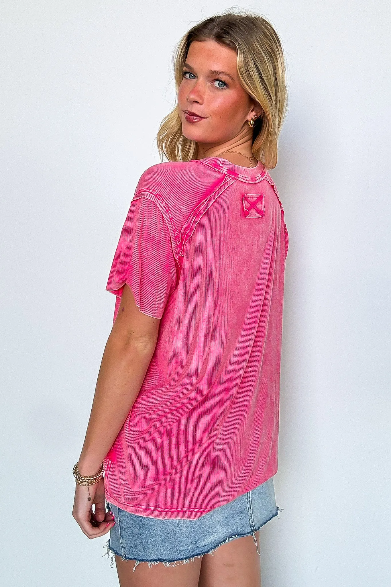 Mirissa Mineral Washed Boat Neck Top - BACK IN STOCK