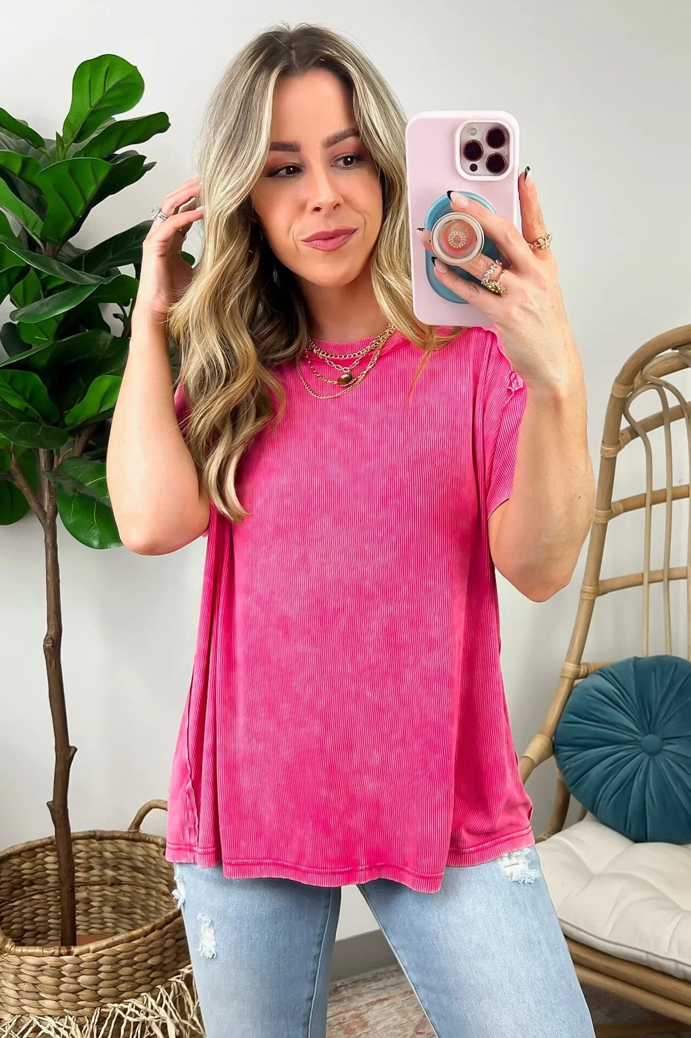 Mirissa Mineral Washed Boat Neck Top - BACK IN STOCK