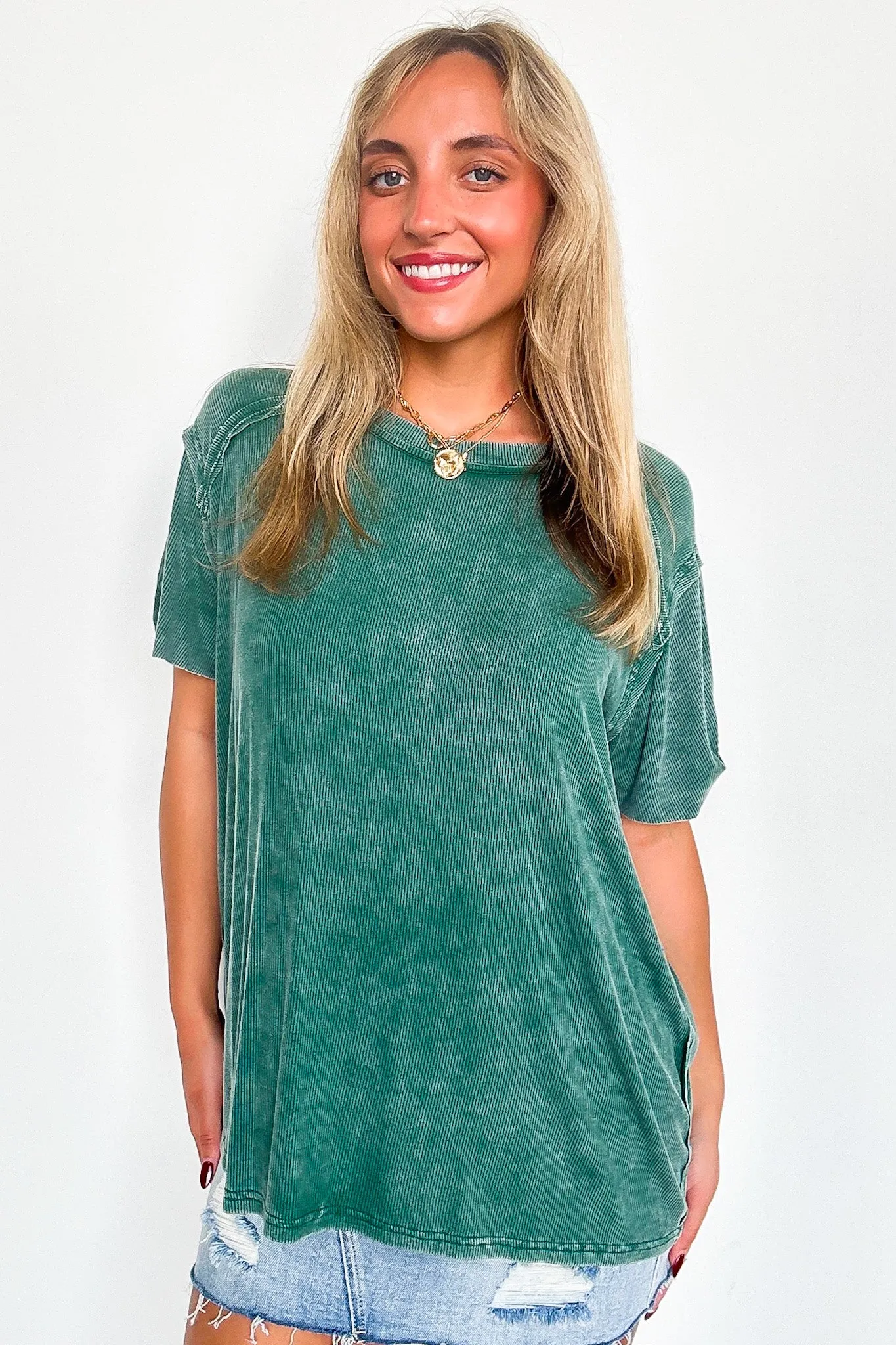 Mirissa Mineral Washed Boat Neck Top - BACK IN STOCK