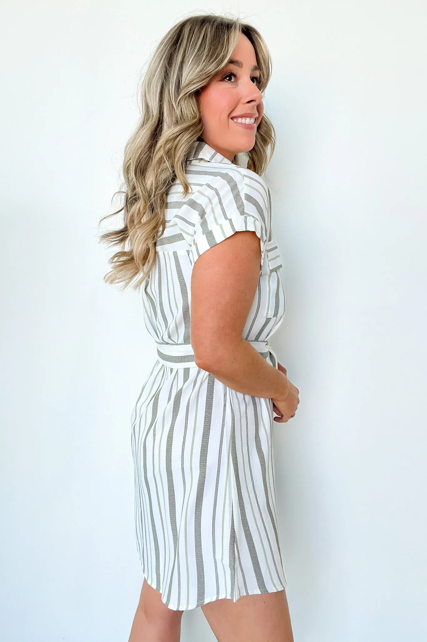 Mishelle Striped Belted Shirt Dress - FINAL SALE