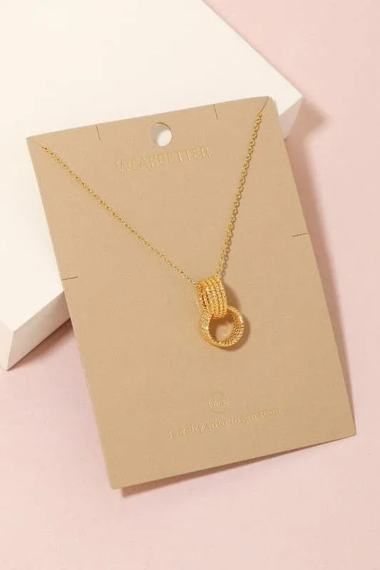 Modern Choice Multi Hoop Charm Necklace
