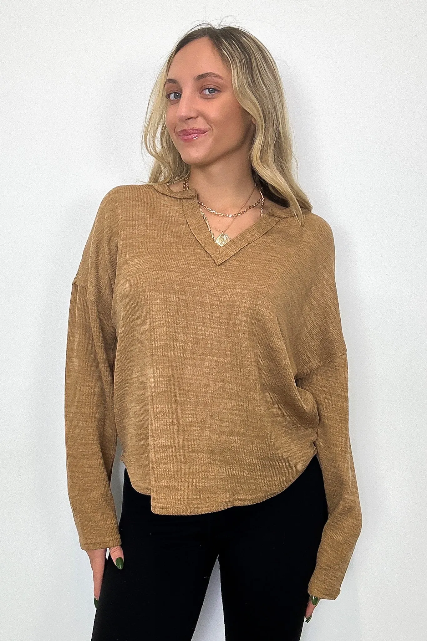 Modern Muse Notch V-Neck Top