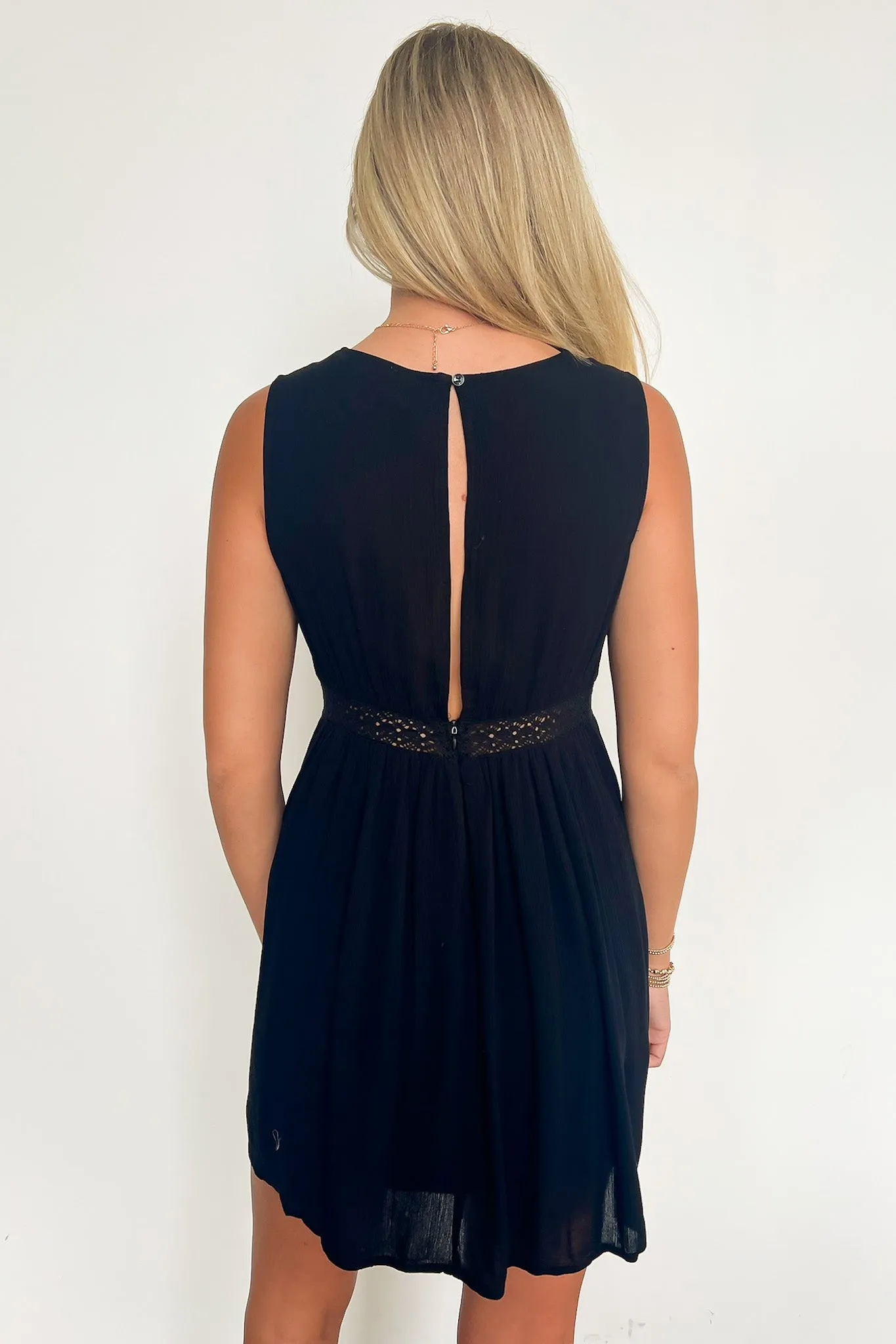 Muse Behavior Embroidered Lace Trim Dress - FINAL SALE
