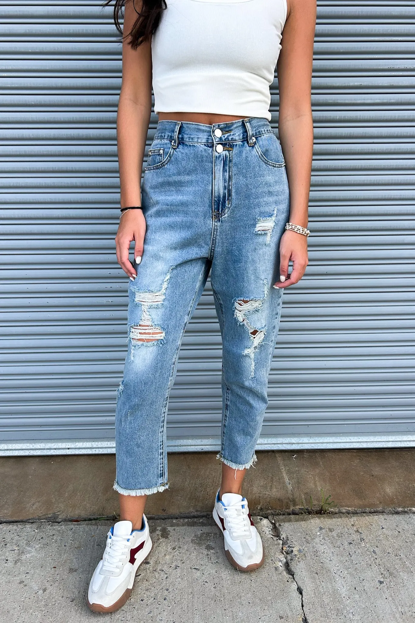 Mykala Distressed Straight Leg Jeans - FINAL SALE