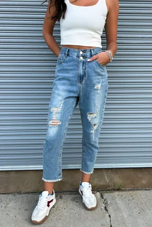 Mykala Distressed Straight Leg Jeans - FINAL SALE
