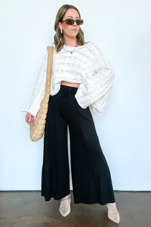 Naiara Ribbed Contrast Flowy Pants - FINAL SALE