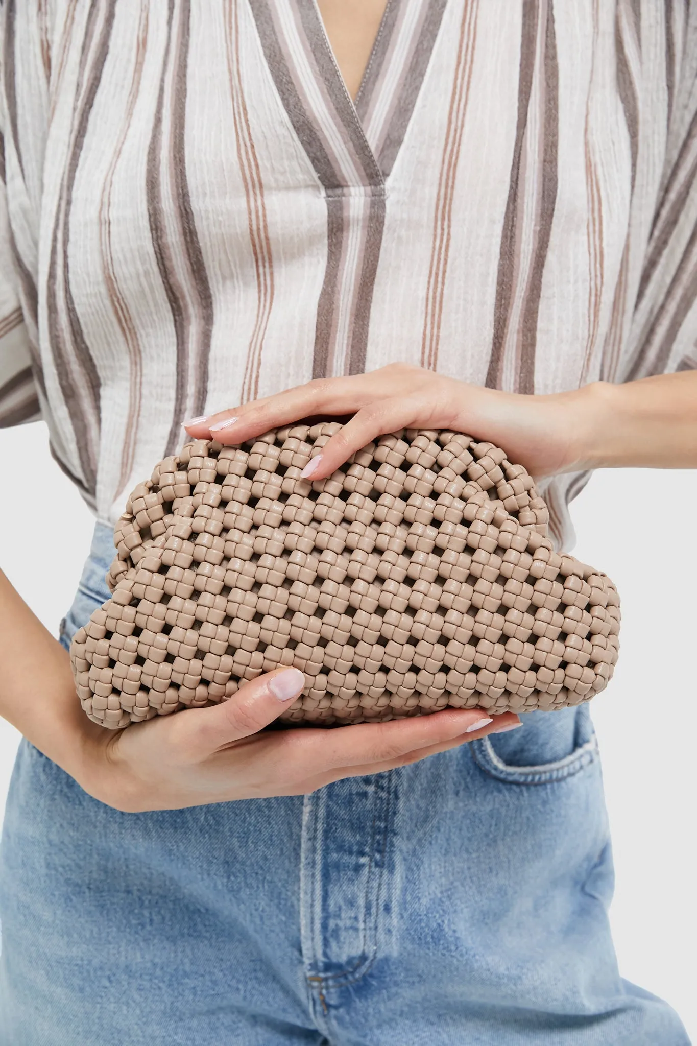 Natural Everly Handwoven Clutch