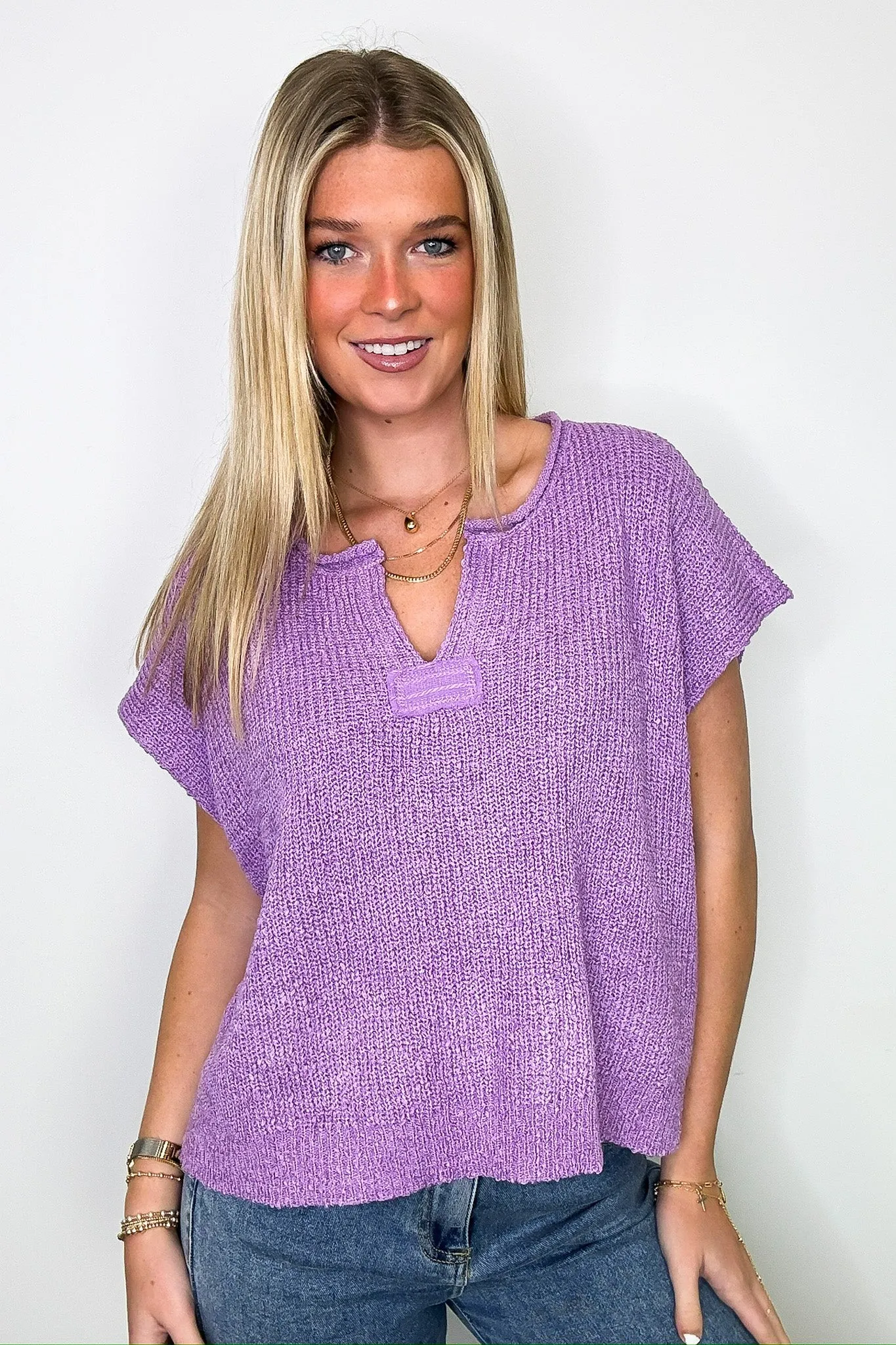 Necessary Charm V-Neck Side Slit Knit Top - BACK IN STOCK