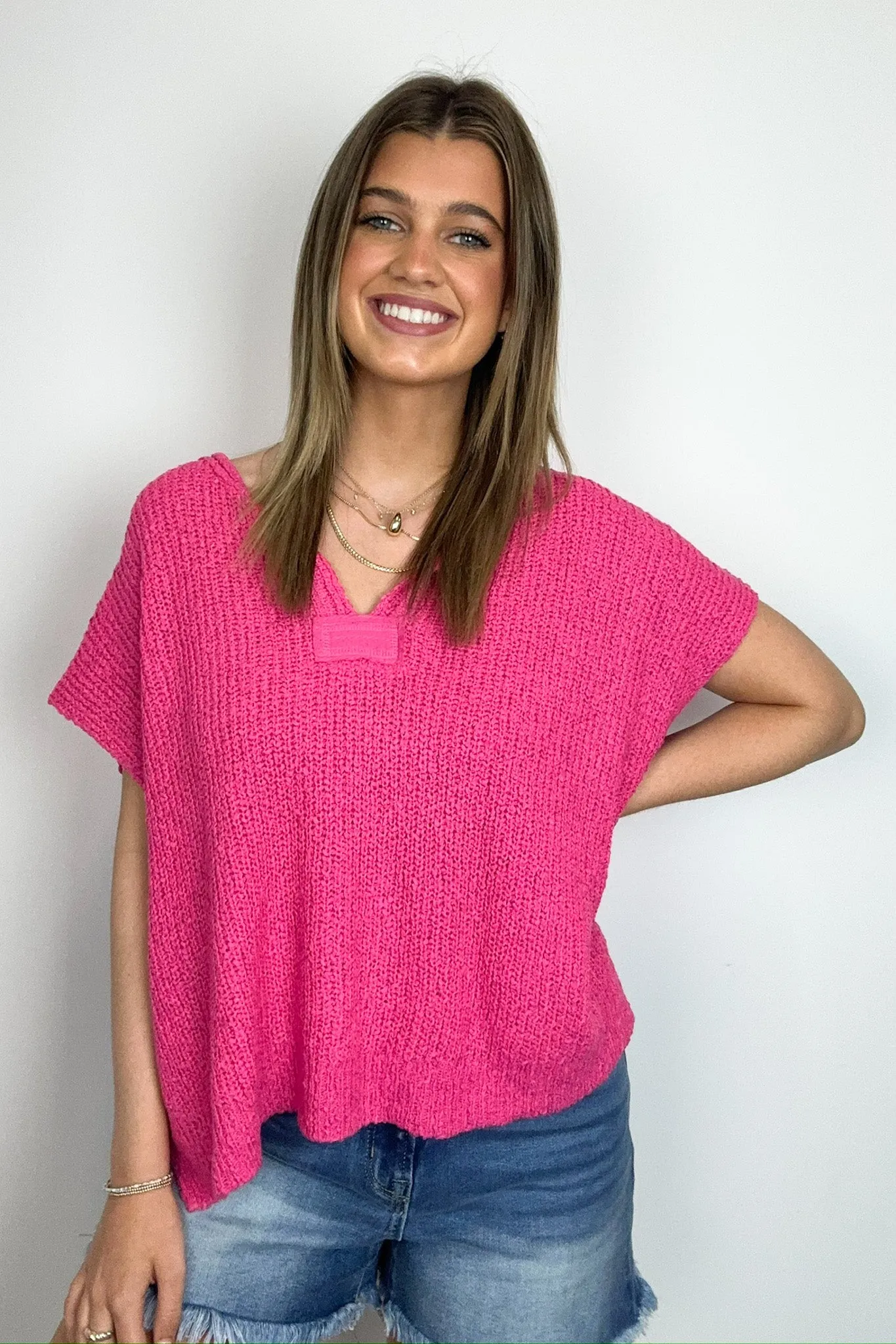 Necessary Charm V-Neck Side Slit Knit Top - BACK IN STOCK