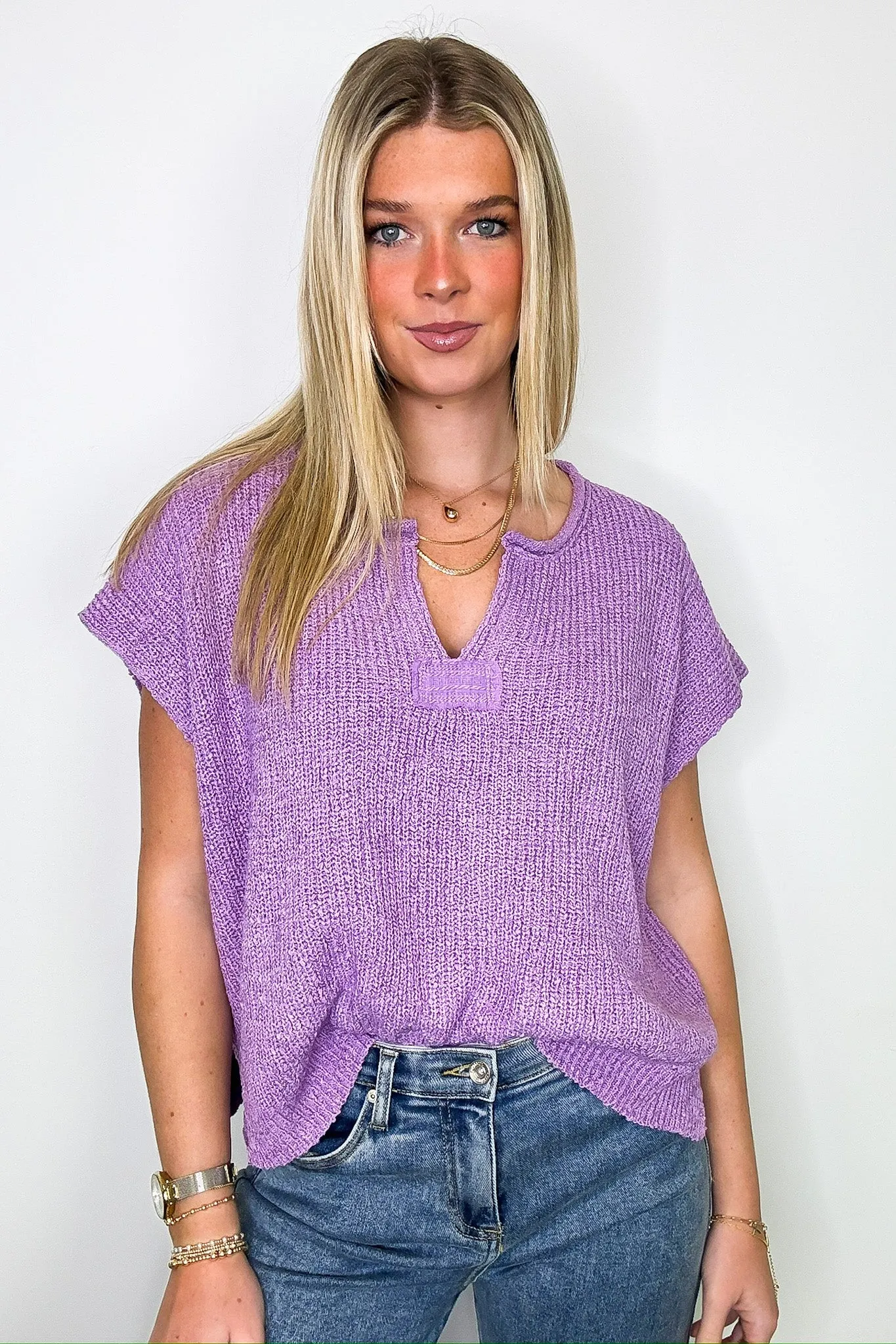 Necessary Charm V-Neck Side Slit Knit Top - BACK IN STOCK