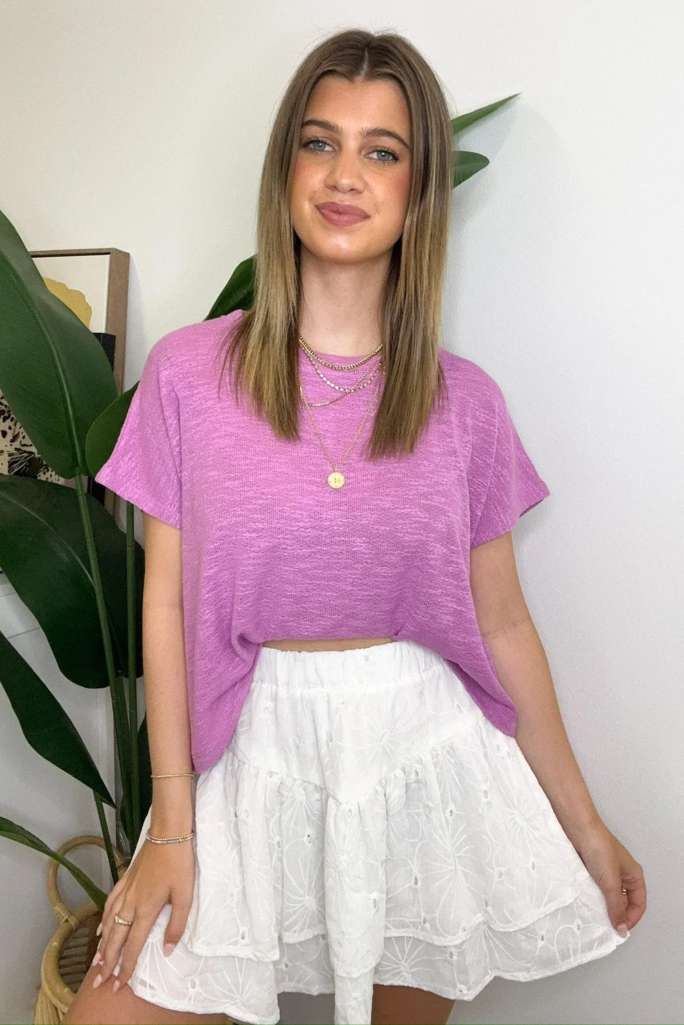 New Flow Short Sleeve Round Neck Top - BACK IN STOCK