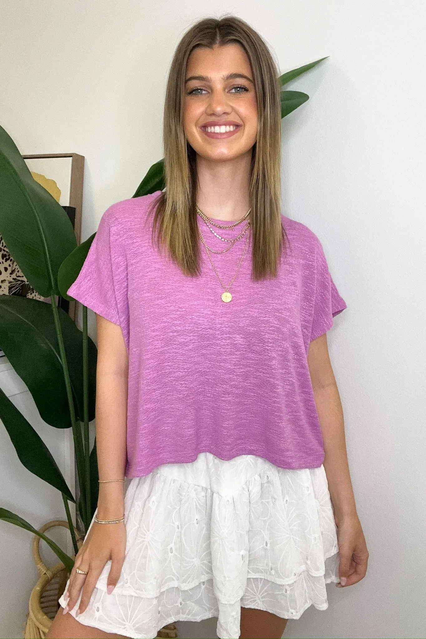New Flow Short Sleeve Round Neck Top - BACK IN STOCK
